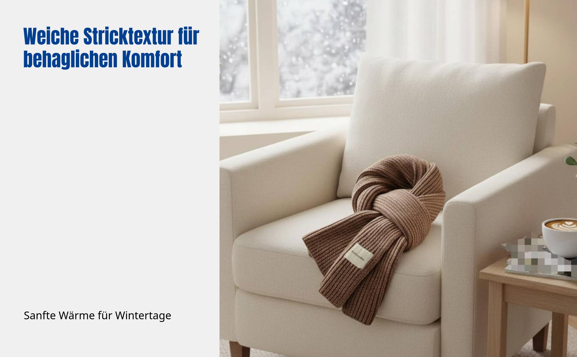 Koreanisches Design, Strickschal, Uni-Farbe, Winter, Warm, Unisex