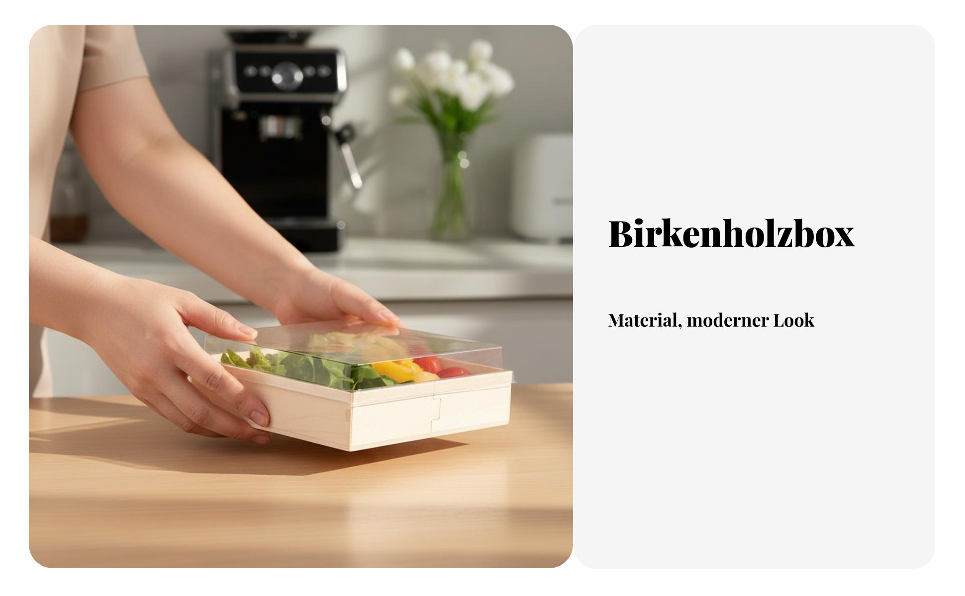 Einweg-Holzbox für Speisen, Sushi Takeout, gekühlte Fleischverpackung