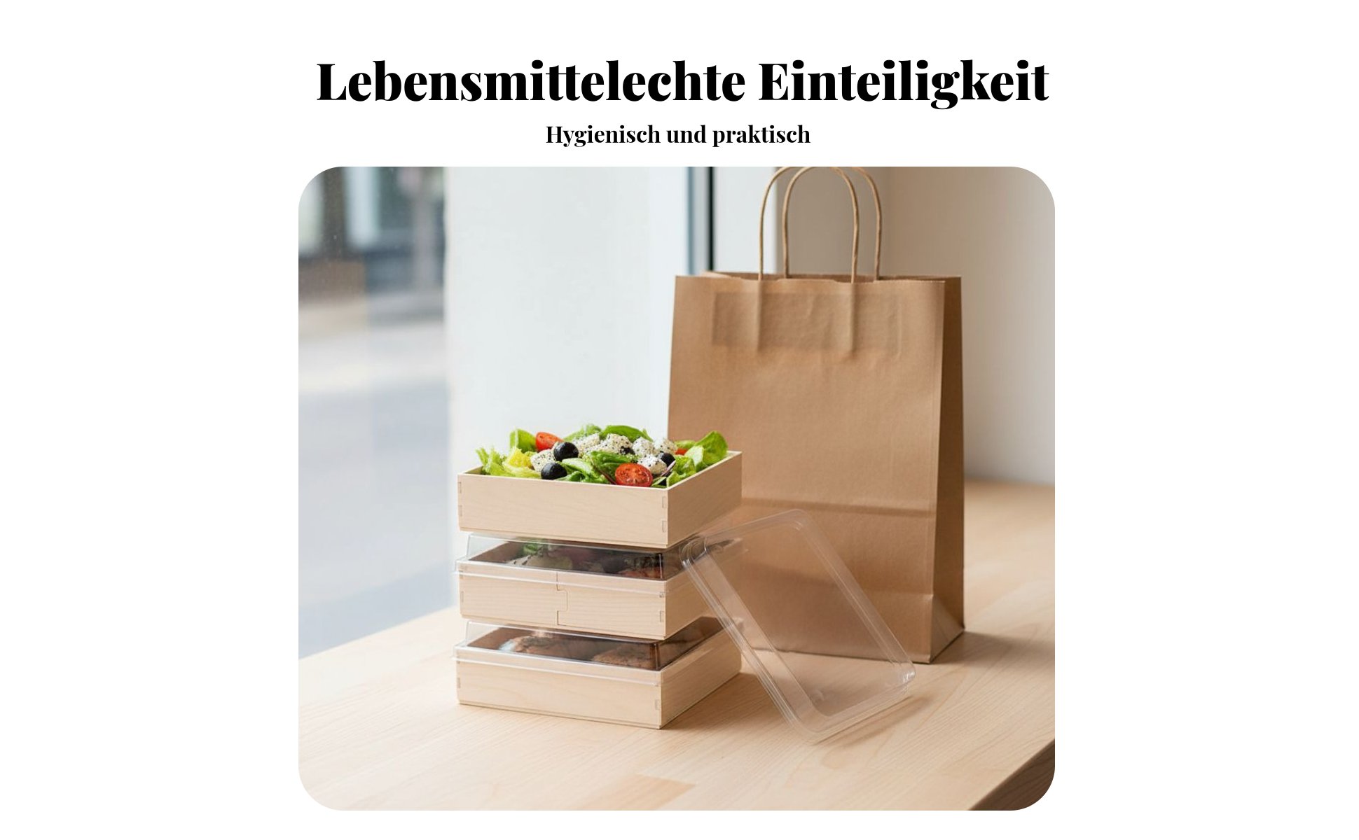 Einweg-Holzbox für Speisen, Sushi Takeout, gekühlte Fleischverpackung
