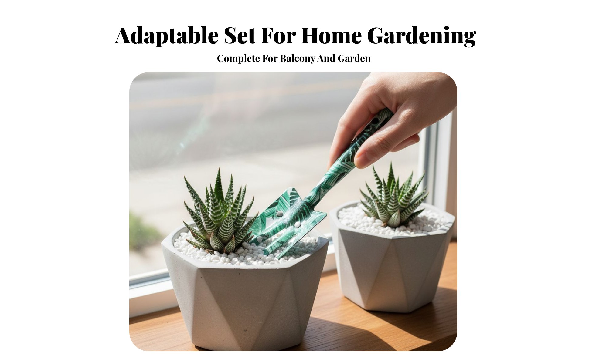 Mini Gardening Tool Set Care, Watering Can, Rake, Hoe