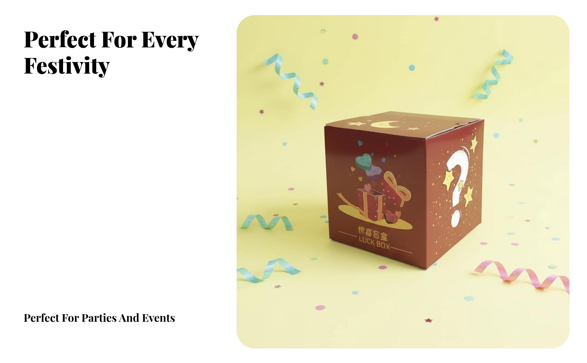 Surprise Colorful Paper Box, Foldable Secret Packaging for Weddings, Events