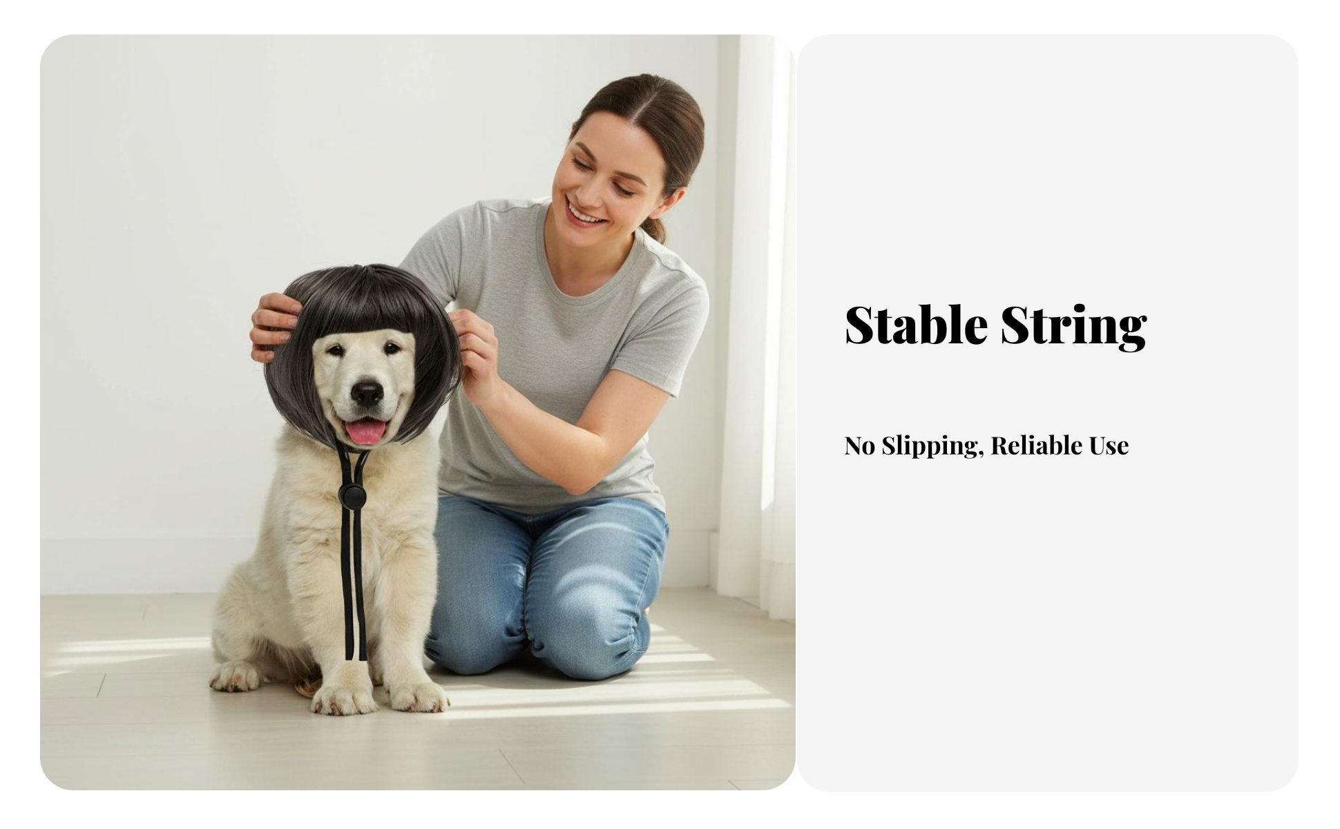 Bob Cut Pet Pet Hairpiece Ear-Hole Design Pet Pet Hairpiece Party Accessory