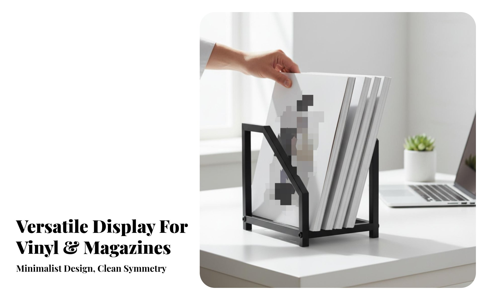Vinyl Album Display Stand Space-Saving Design LP Storage Rack Sturdy