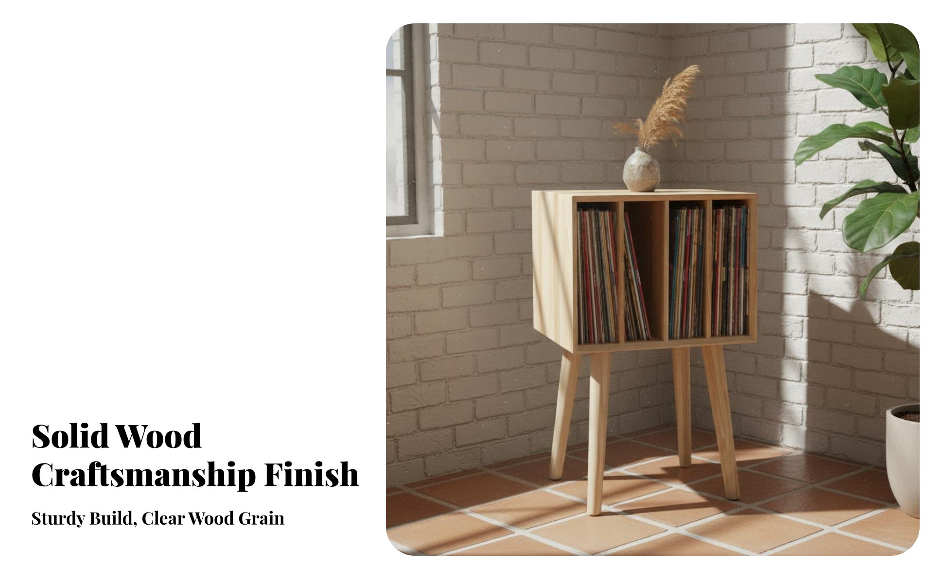 Vinyl Album Storage Rack Vintage Design Vinyl Album Storage Cabinet for Study