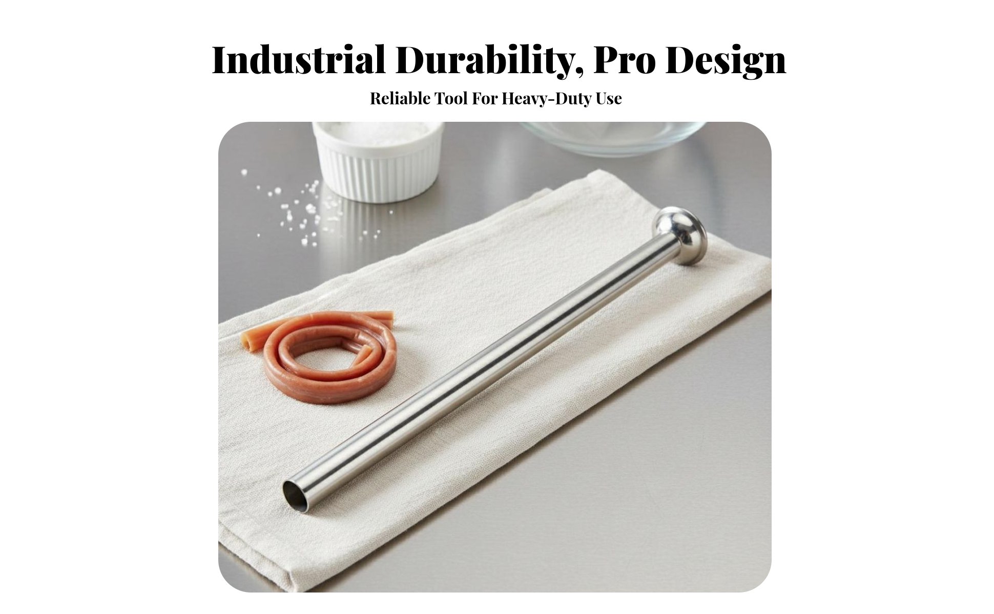 Stainless Steel Sausage Stuffer Tube Long-Lasting for Butcher Shops, Butchers