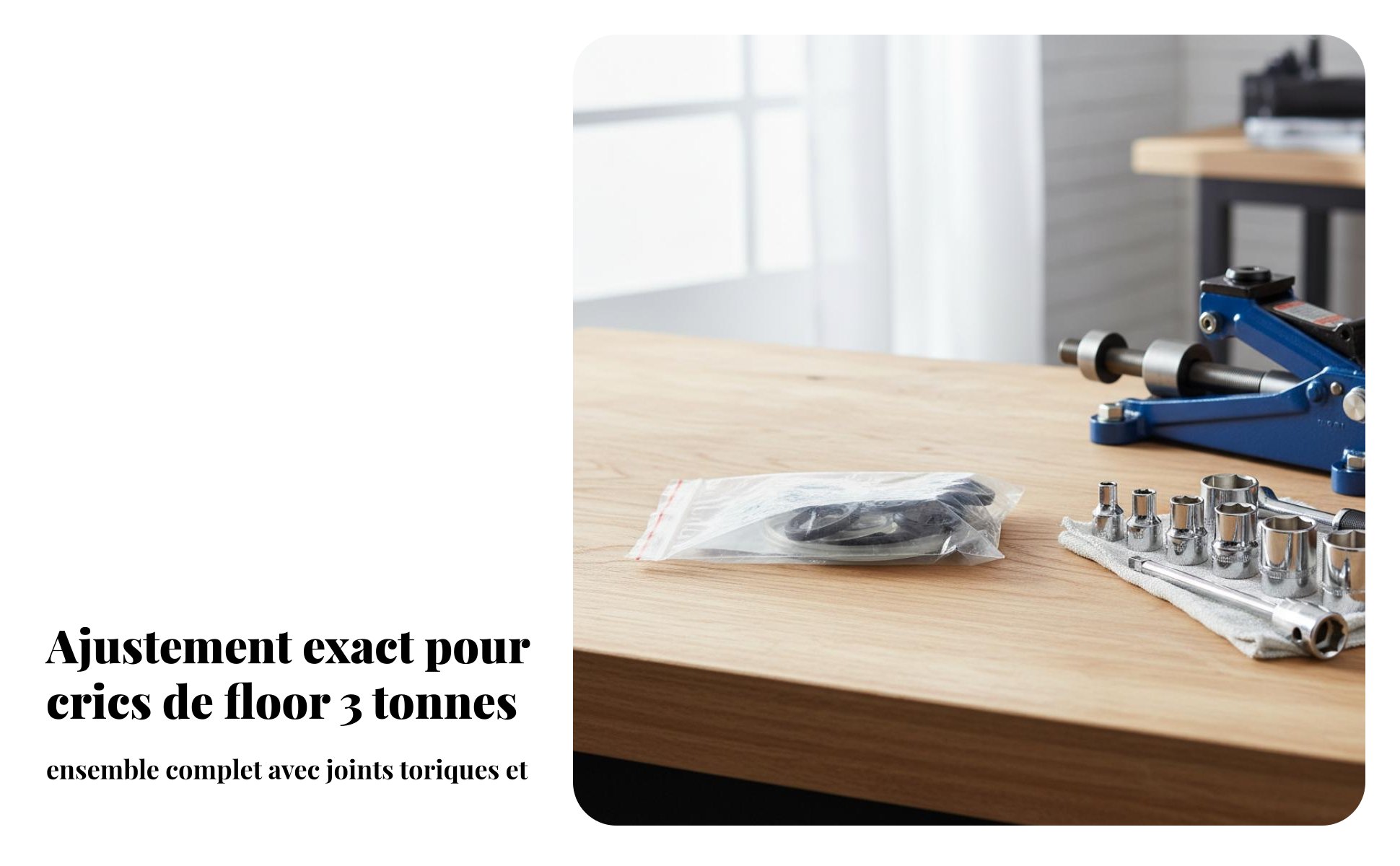 Kit de Réparation Cric Rouleur 3 Tonnes Étanche à l'huile pour Garage, Atelier