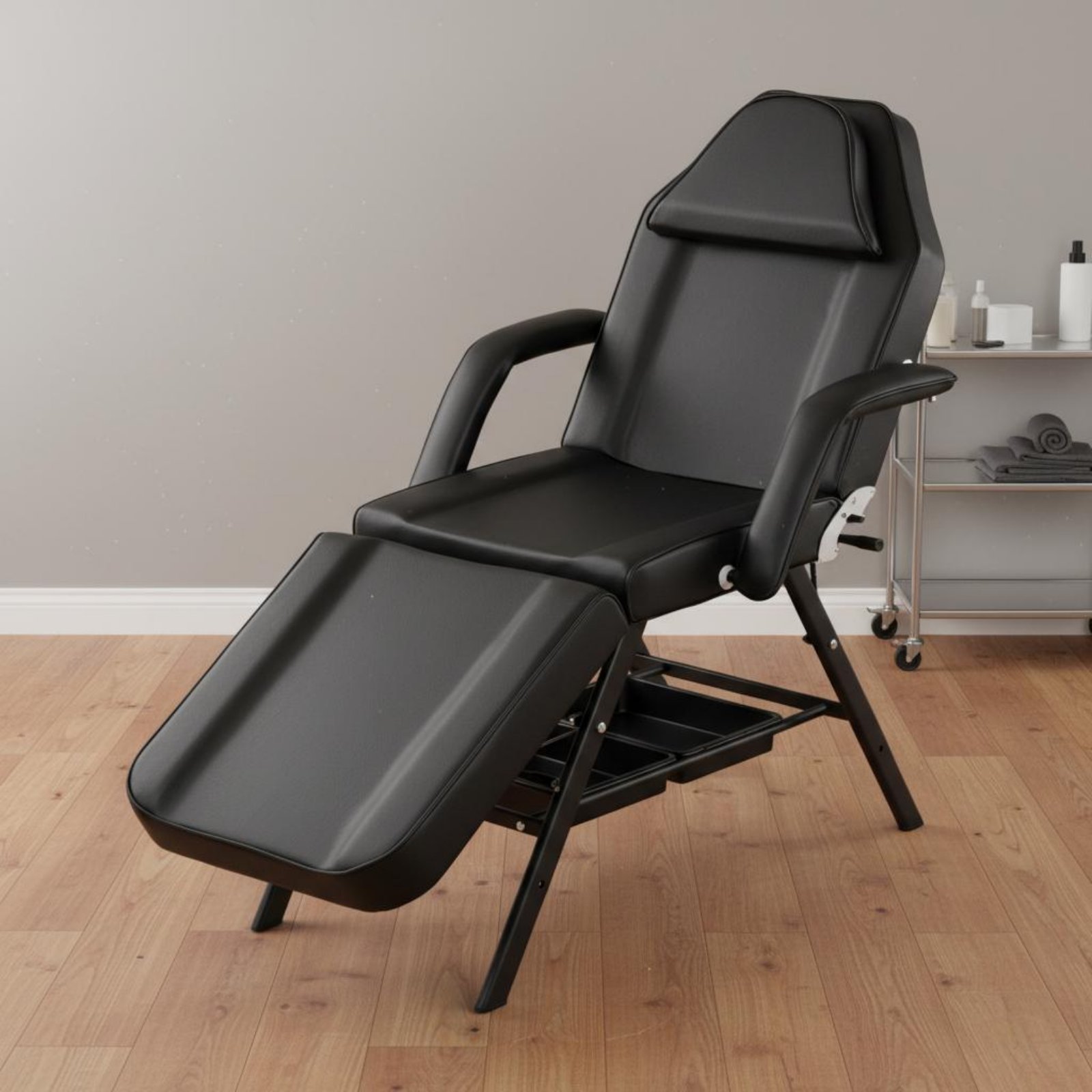 1 Piece Adjustable Permanent Design Chair Removable Armrests Foldable Beauty