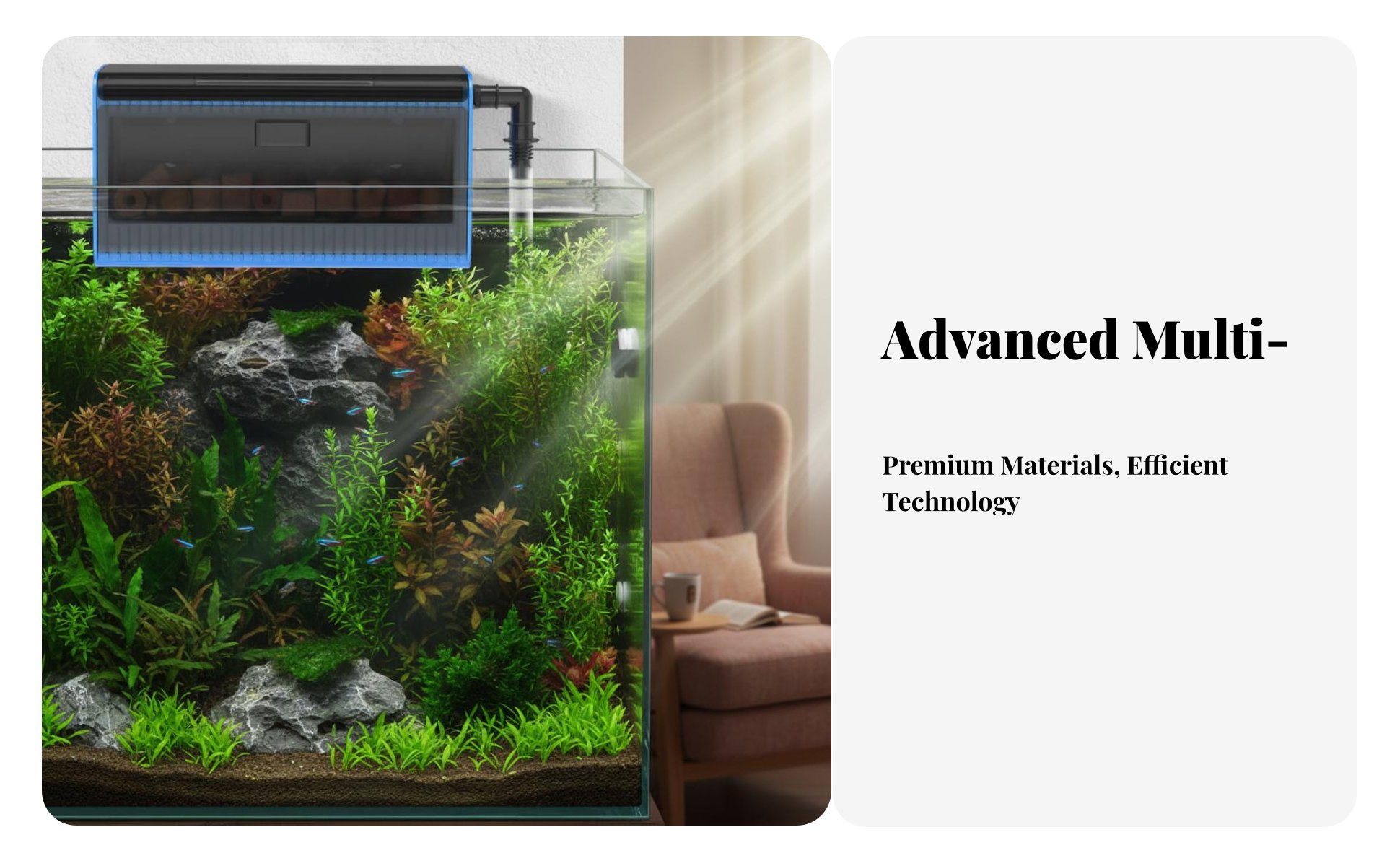Aquatic Aquarium Trickle Filter Stackable Design Aquarium Top Filter Box