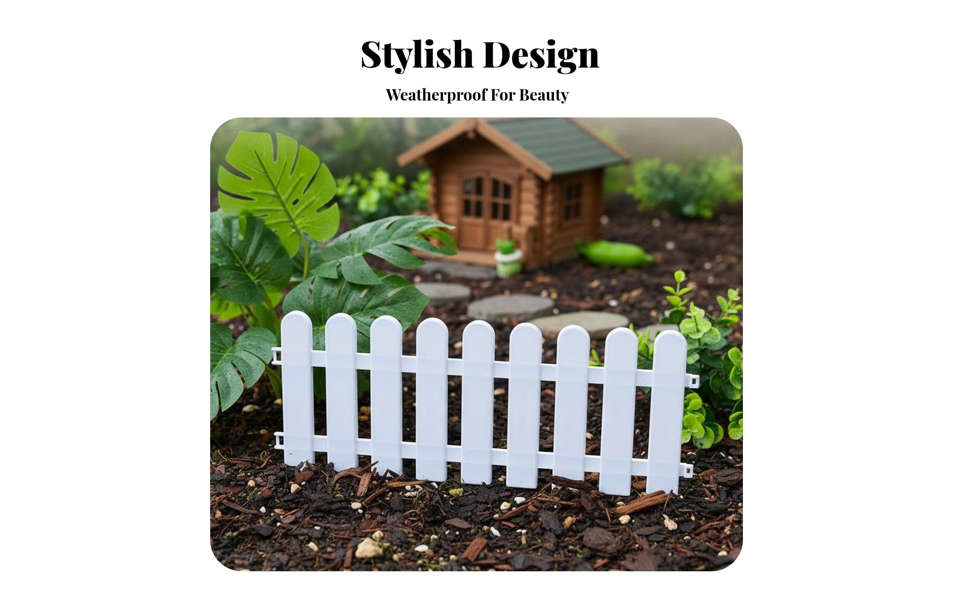 Plastic Garden Fence Easy Assembly White Plastic Picket Fence Lightweight