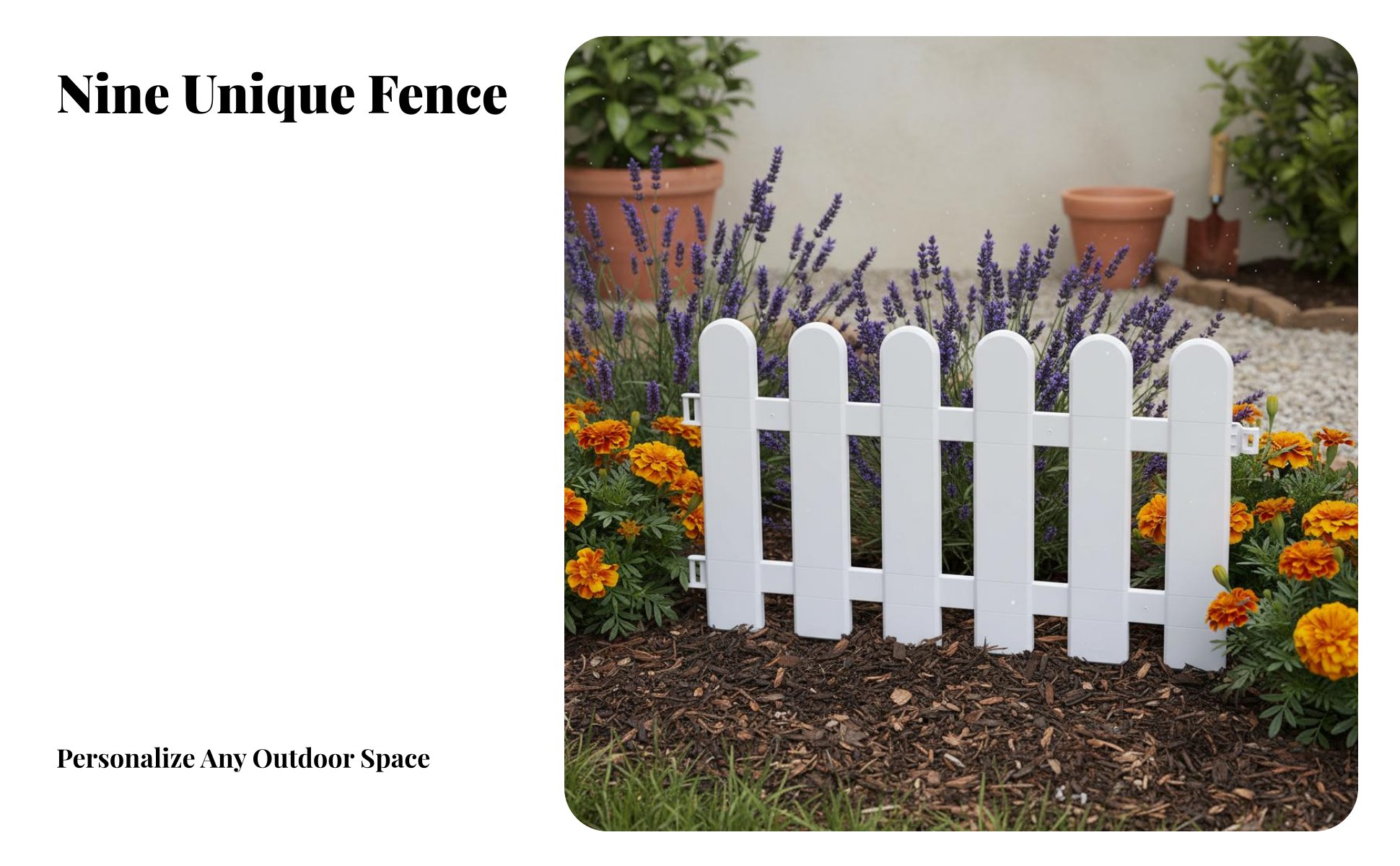Plastic Garden Fence Easy Assembly White Plastic Picket Fence Lightweight