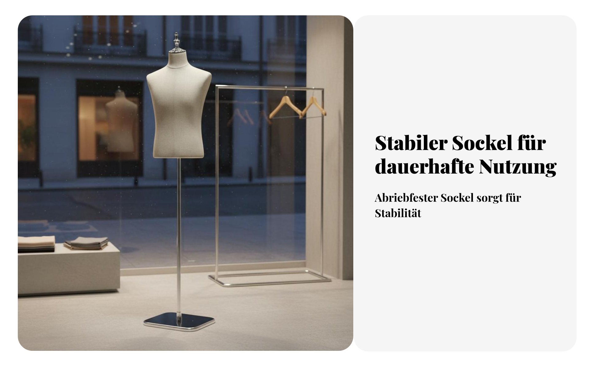 Männlicher Torso mit Ständer Stabiler Standfuß für Schaufenster, Boutique