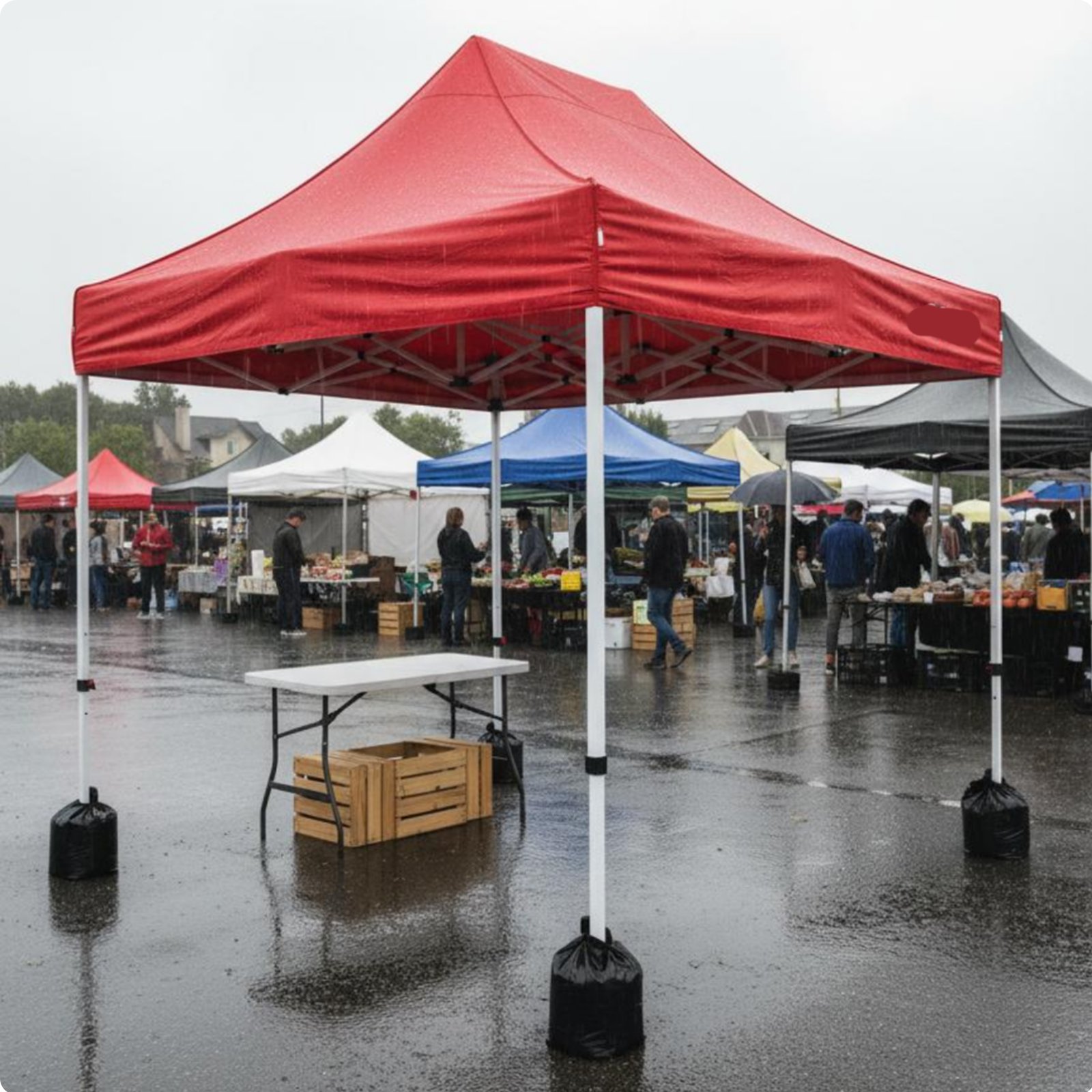4-Legged Folding Canopy Foldable Retractable Market Stall Tent Waterproof