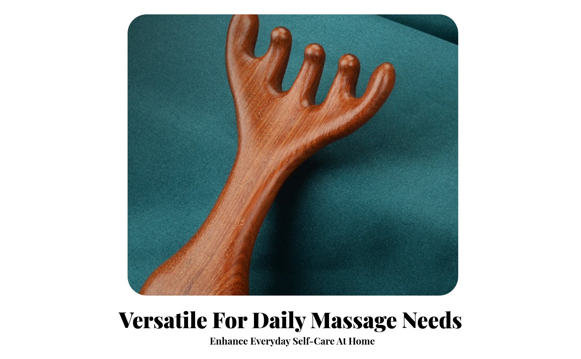 Sandalwood Meridian Comb Handheld Five-Prong Head Massager Promotes Relaxation