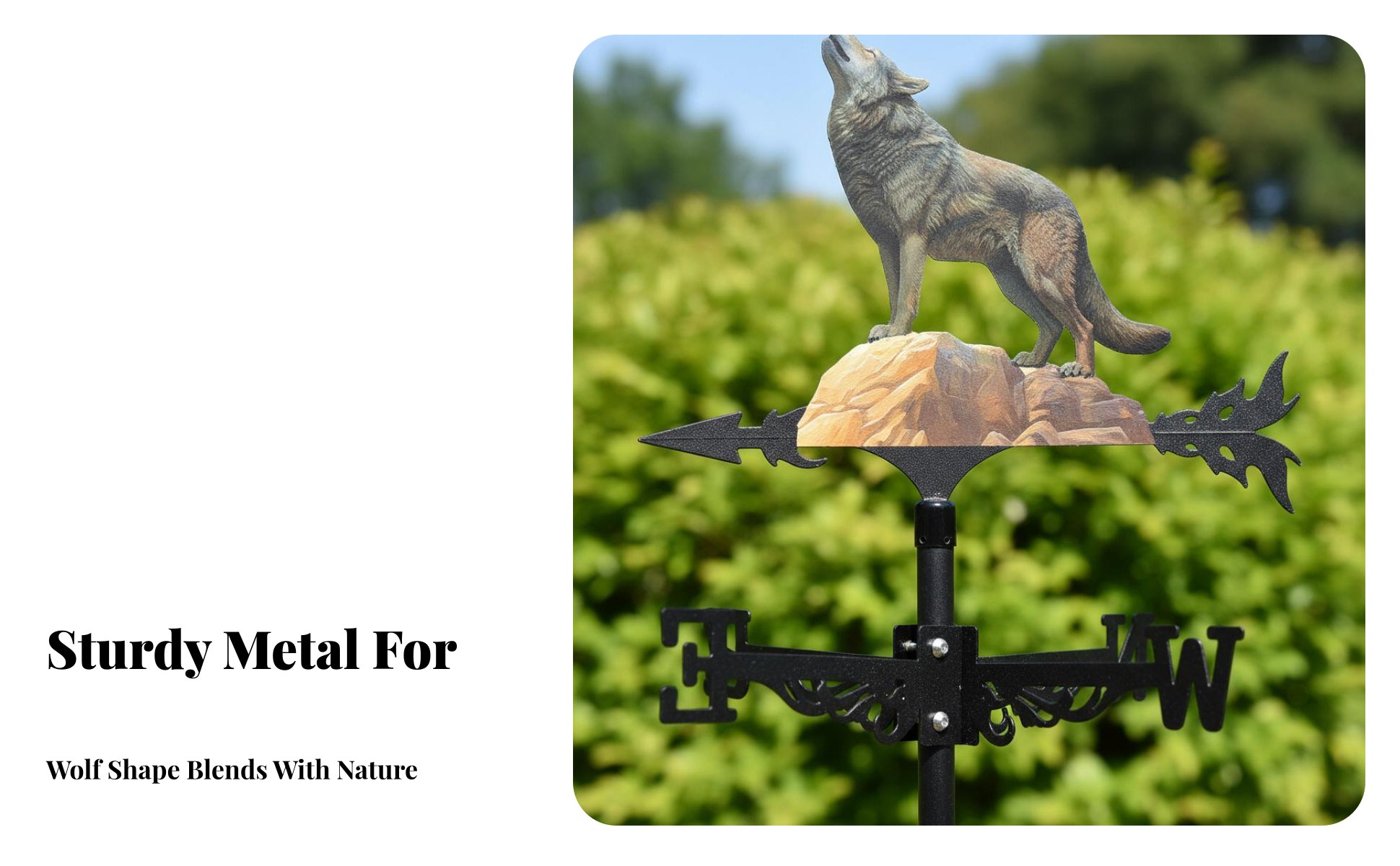 Wolf Weather Vane Effortless Rotation Howling Wolf Wind Vane Rust-Resistant