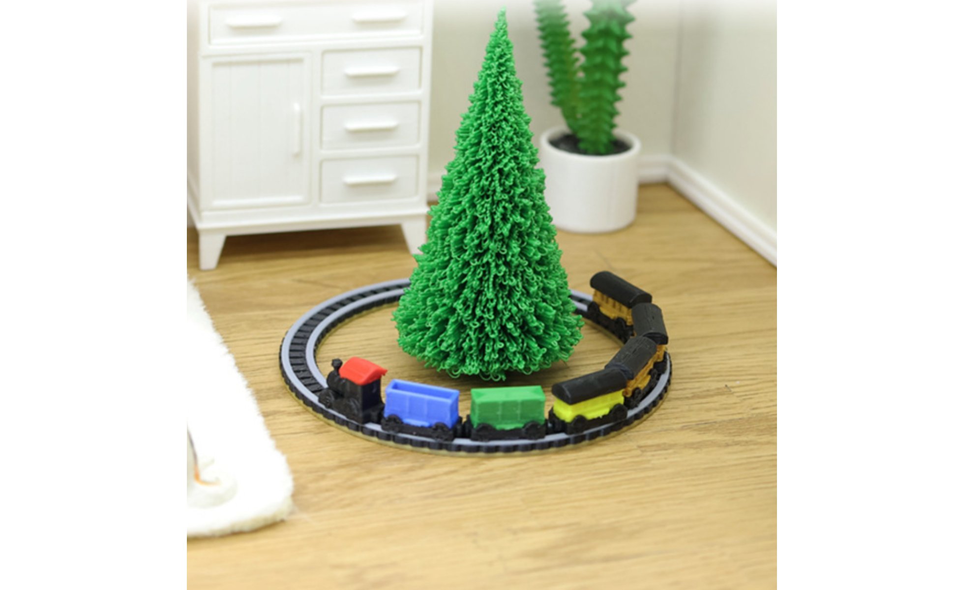 Dollhouse Train Set Highly Detailed Miniature Train Track Model Realistic Design