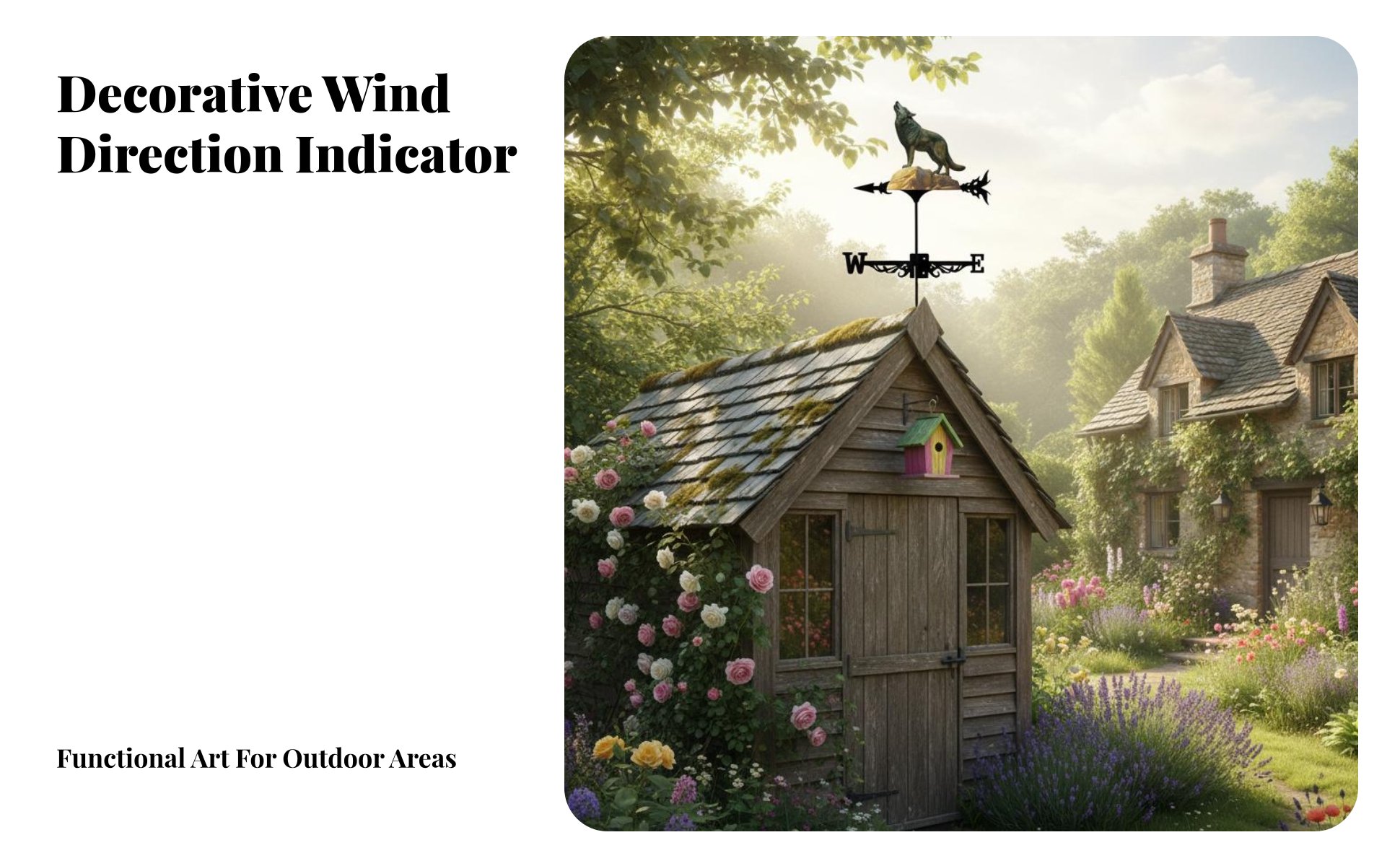 Wolf Weather Vane Effortless Rotation Howling Wolf Wind Vane Rust-Resistant