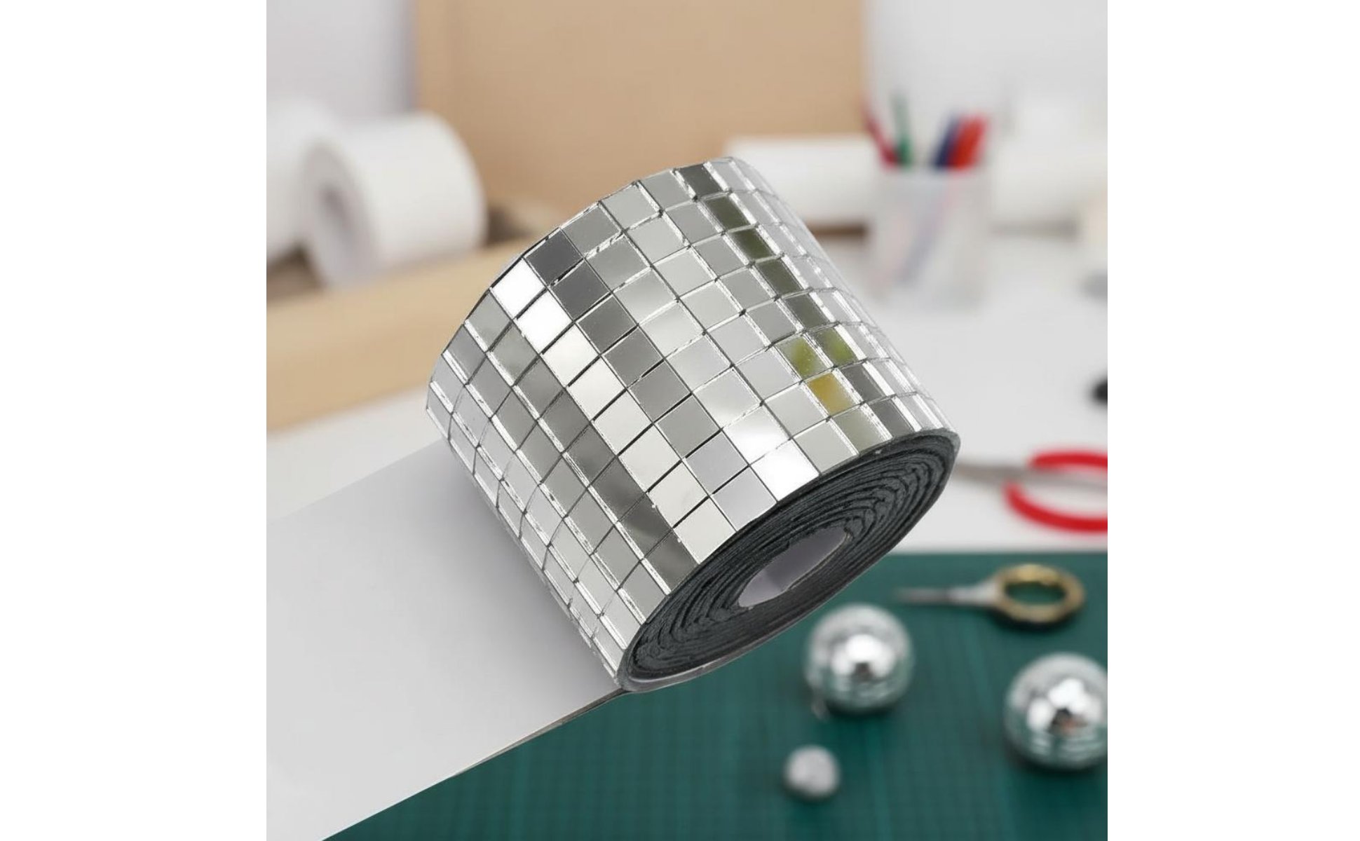 4 Rolls Mirror Sticker Roll Bright Reflection Disco Ball Mosaic Stickers