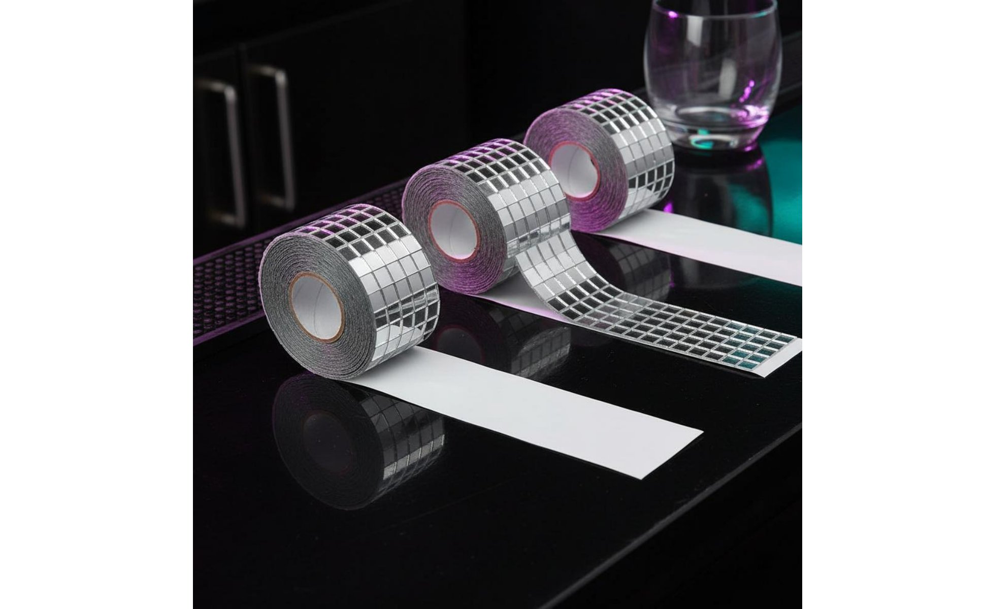 4 Rolls Mirror Sticker Roll Bright Reflection Disco Ball Mosaic Stickers