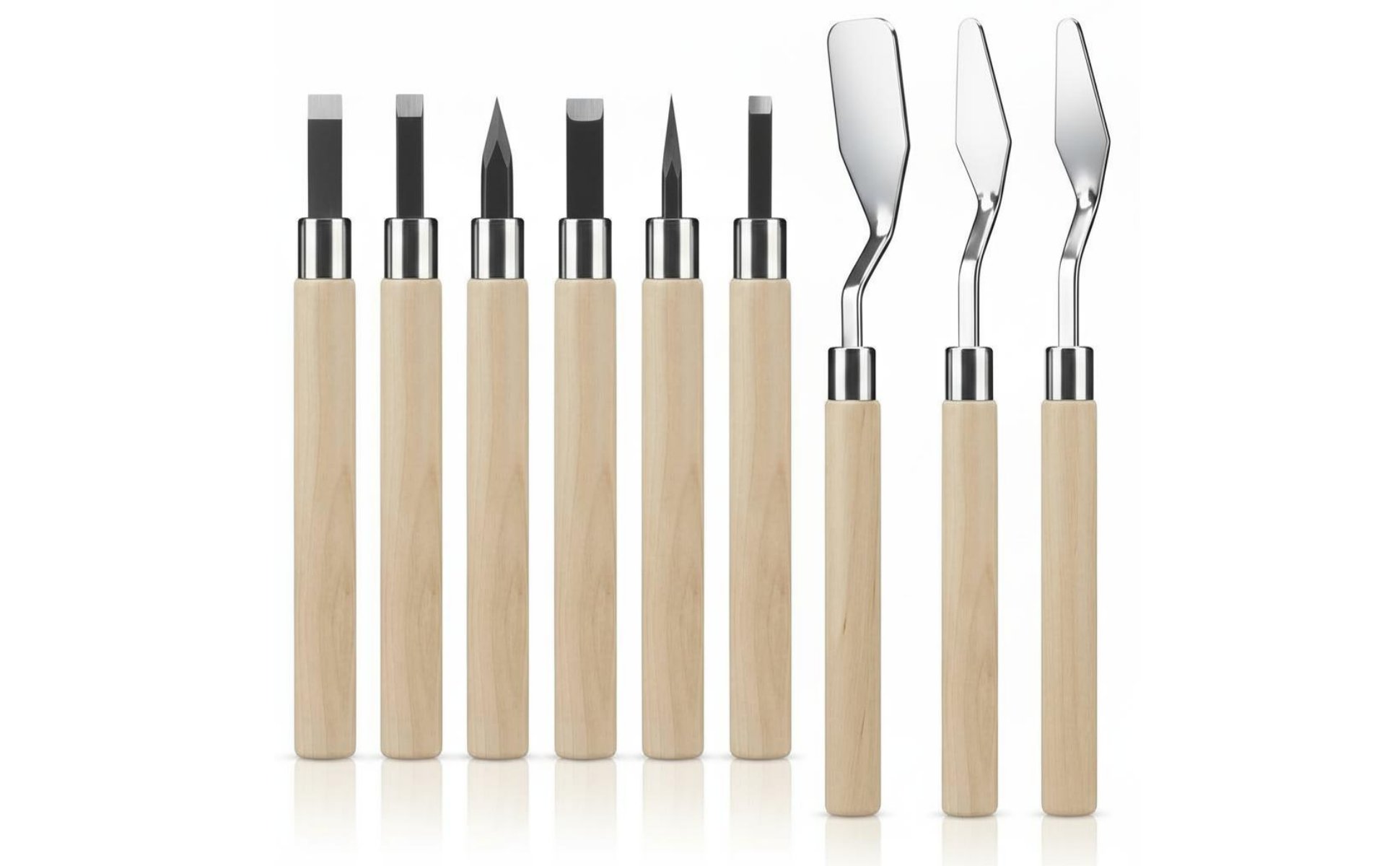 9 Stück Linolschnitt-Werkzeugset fester Griff Stempelschnitz-Set scharfe