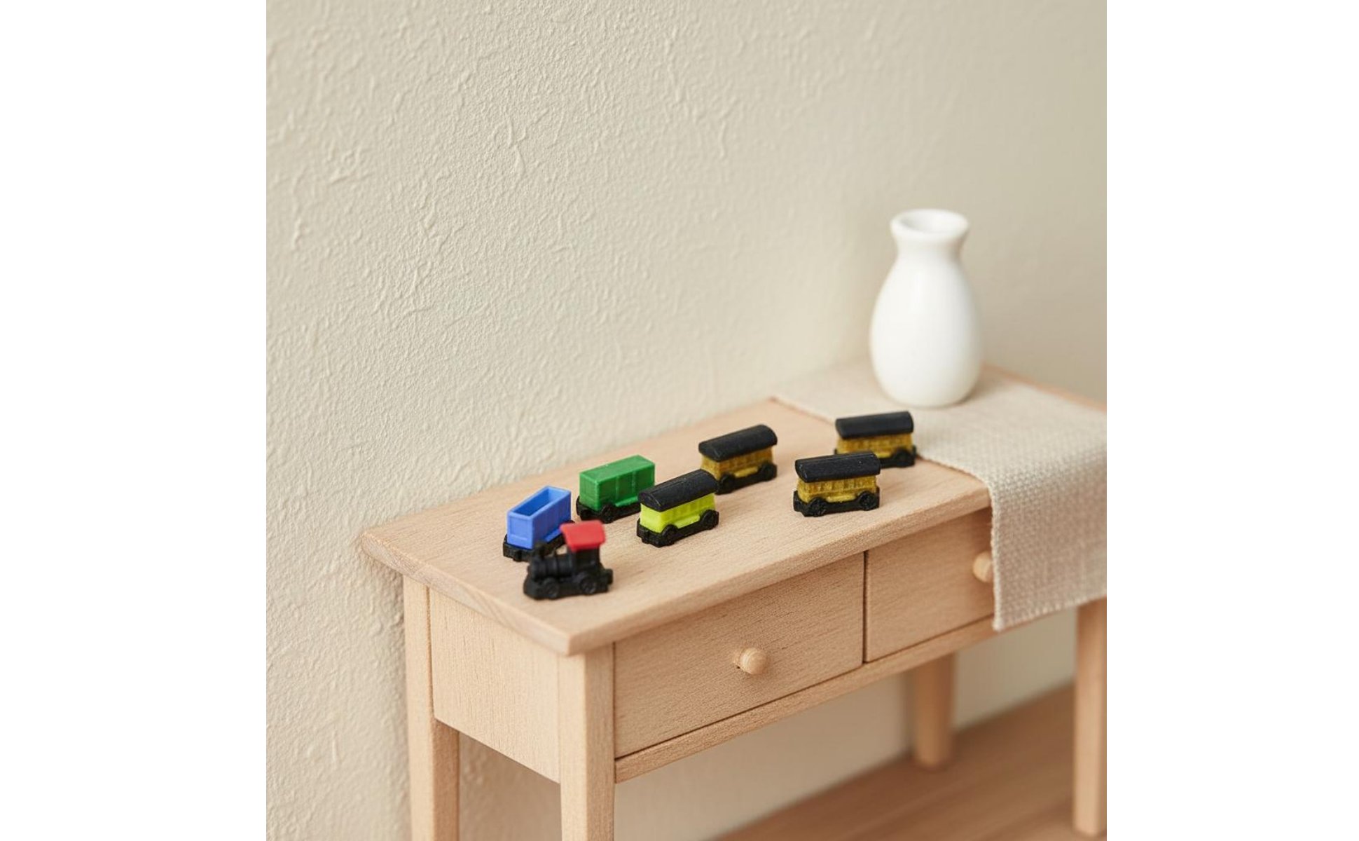 Dollhouse Train Set Highly Detailed Miniature Train Track Model Realistic Design