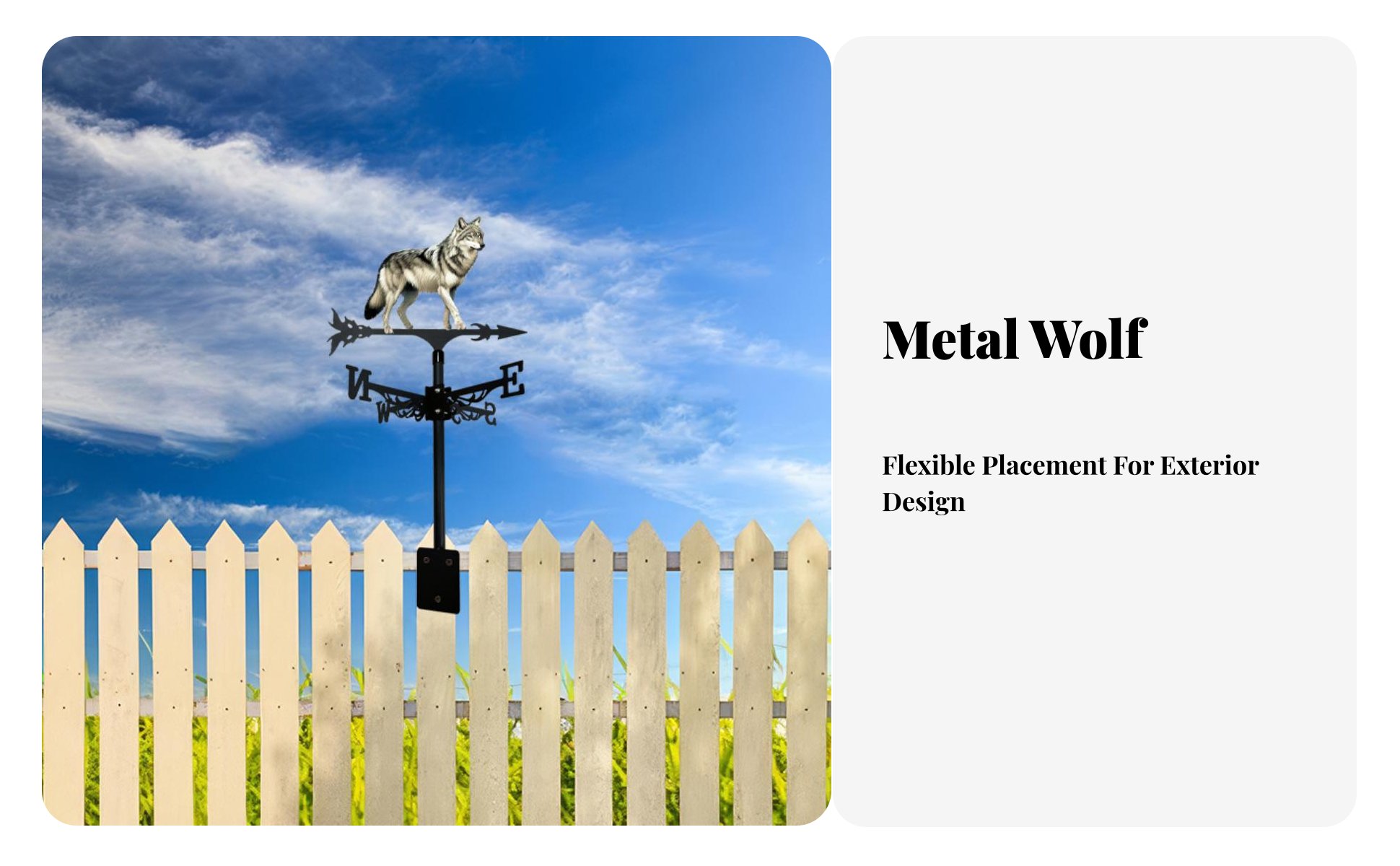 Wolf Weather Vane Effortless Rotation Howling Wolf Wind Vane Rust-Resistant