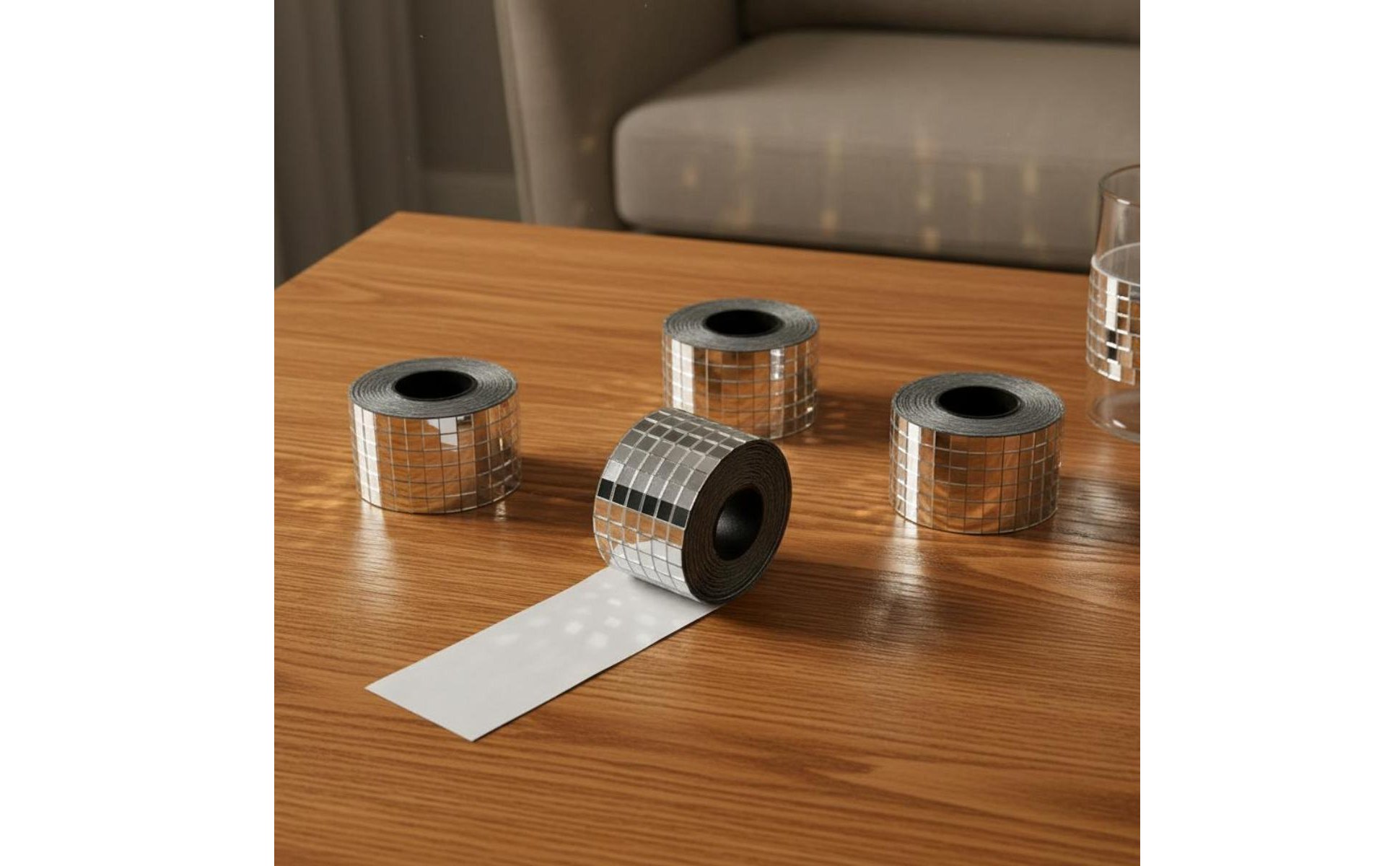 4 Rolls Mirror Sticker Roll Bright Reflection Disco Ball Mosaic Stickers