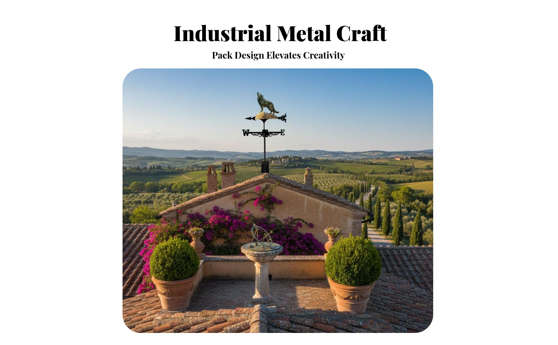 Wolf Weather Vane Effortless Rotation Howling Wolf Wind Vane Rust-Resistant