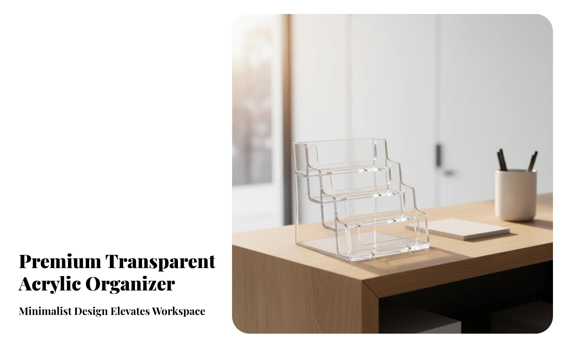 Business Card Holder Transparent Design Clear Card Organizer Polished Edges