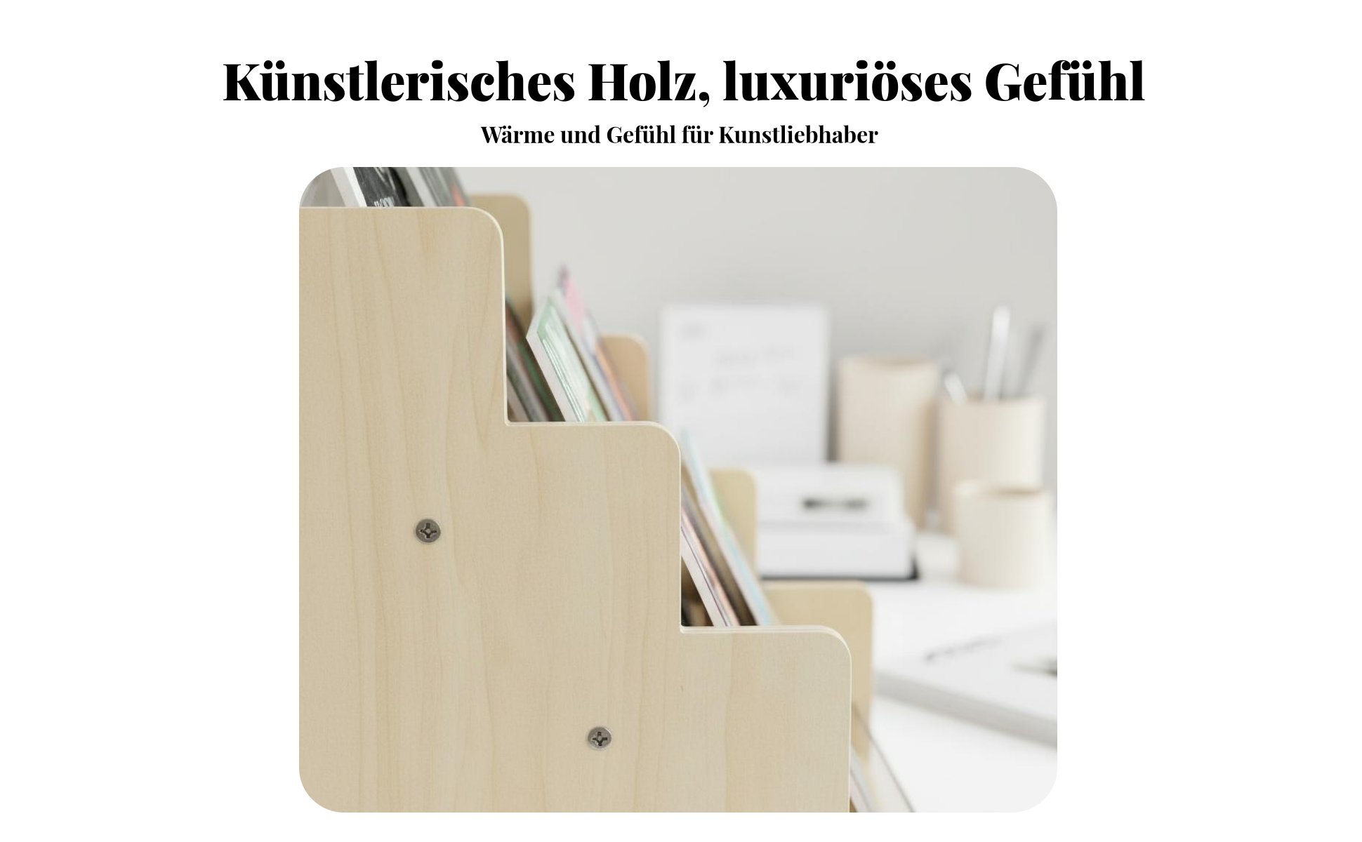 Grußkarten Display mit 4 Etagen Mehrstufiges Design Postkarten-Display aus Holz