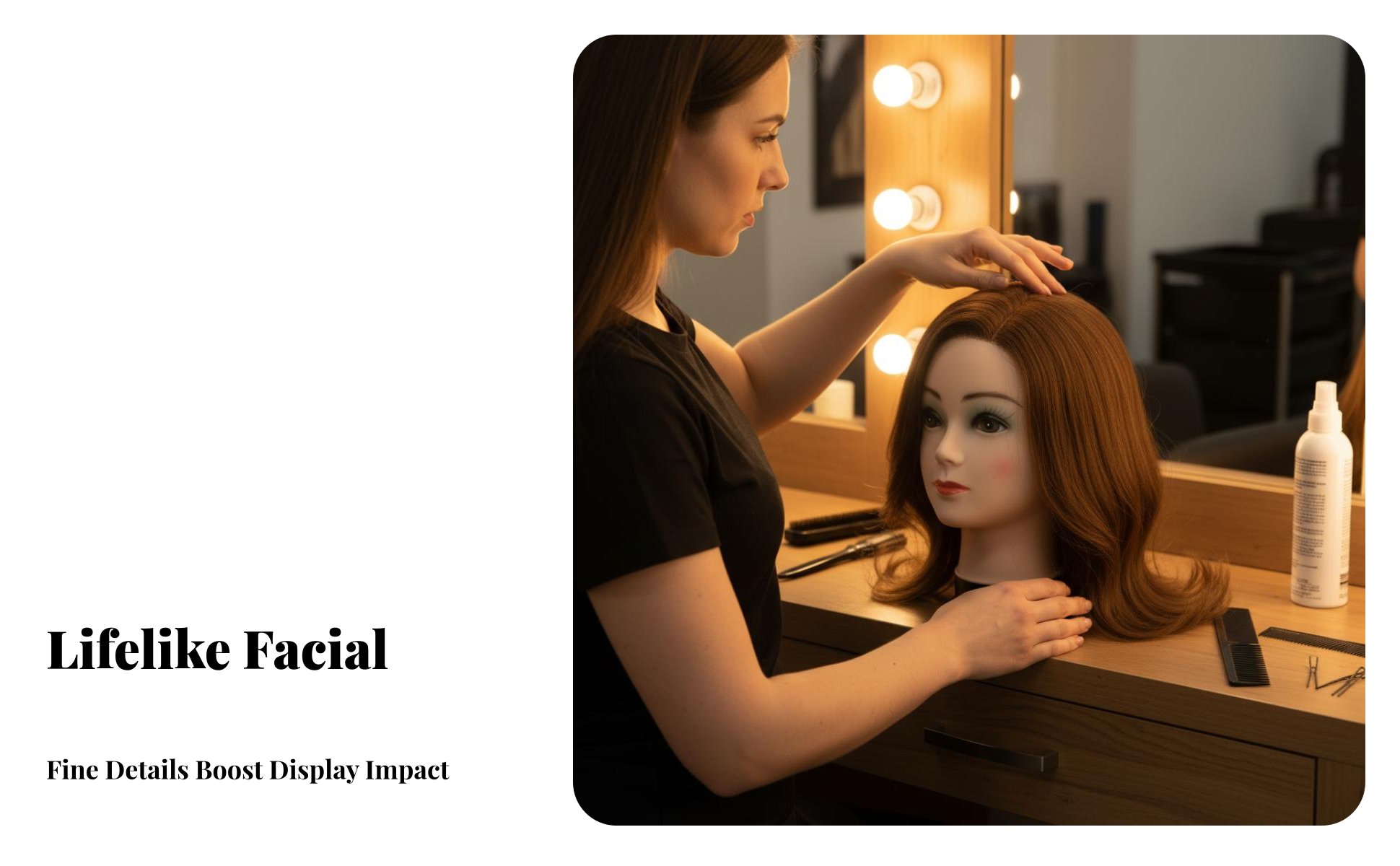 Mannequin Head Long-Lasting Material Bald Mannequin Head Multi-Purpose