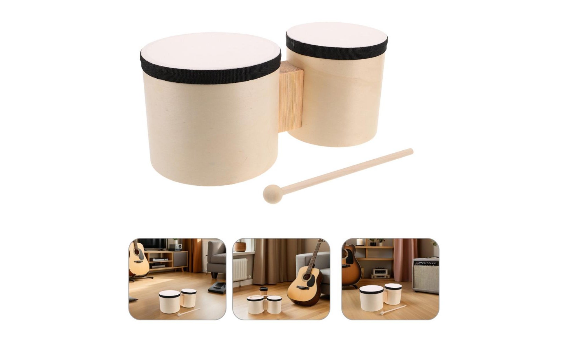 Bongo Drum Set Early Education Tool Percussion Instrument Easy to Learn