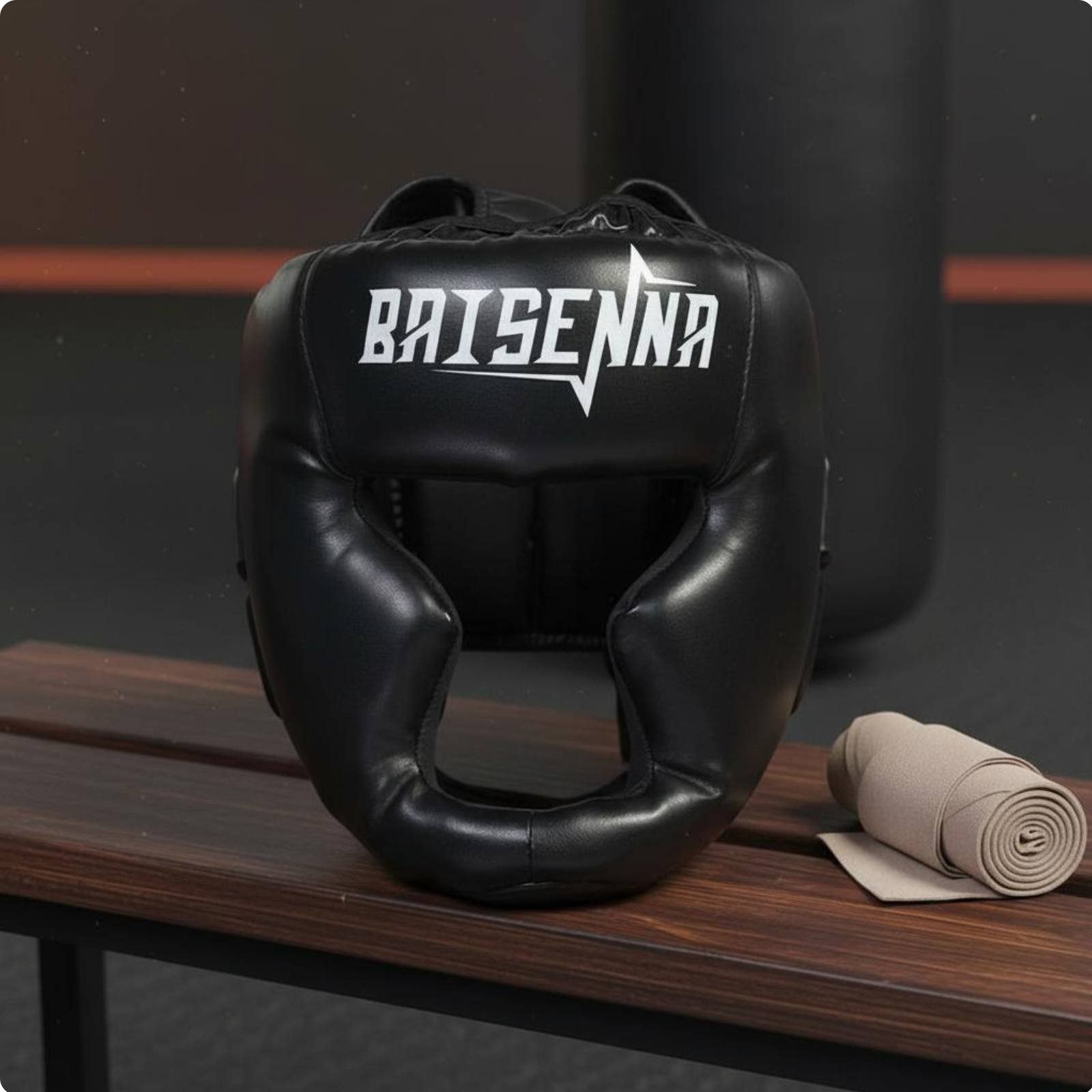 Boxing Headgear Thick Padding Sparring Helmet Long-Lasting PU Leather