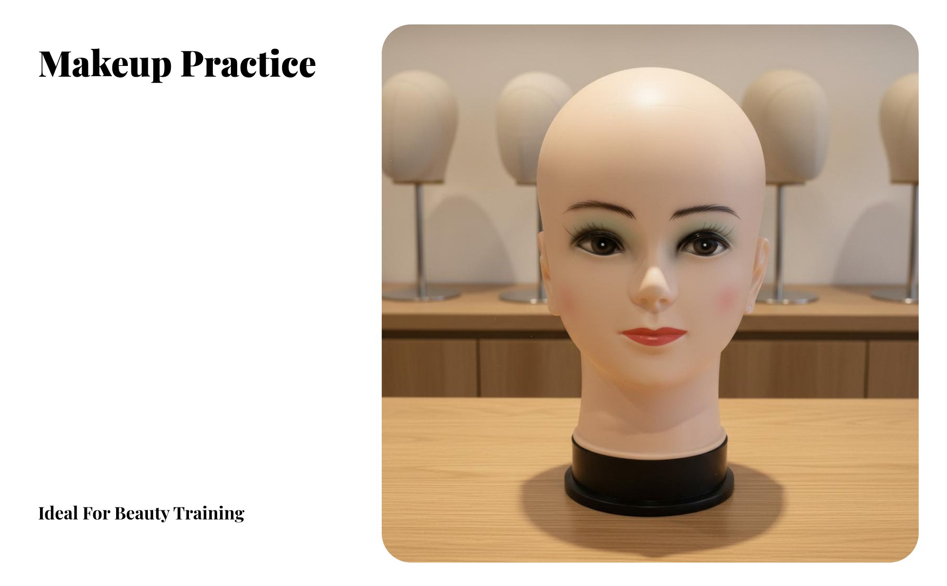 Mannequin Head Long-Lasting Material Bald Mannequin Head Multi-Purpose