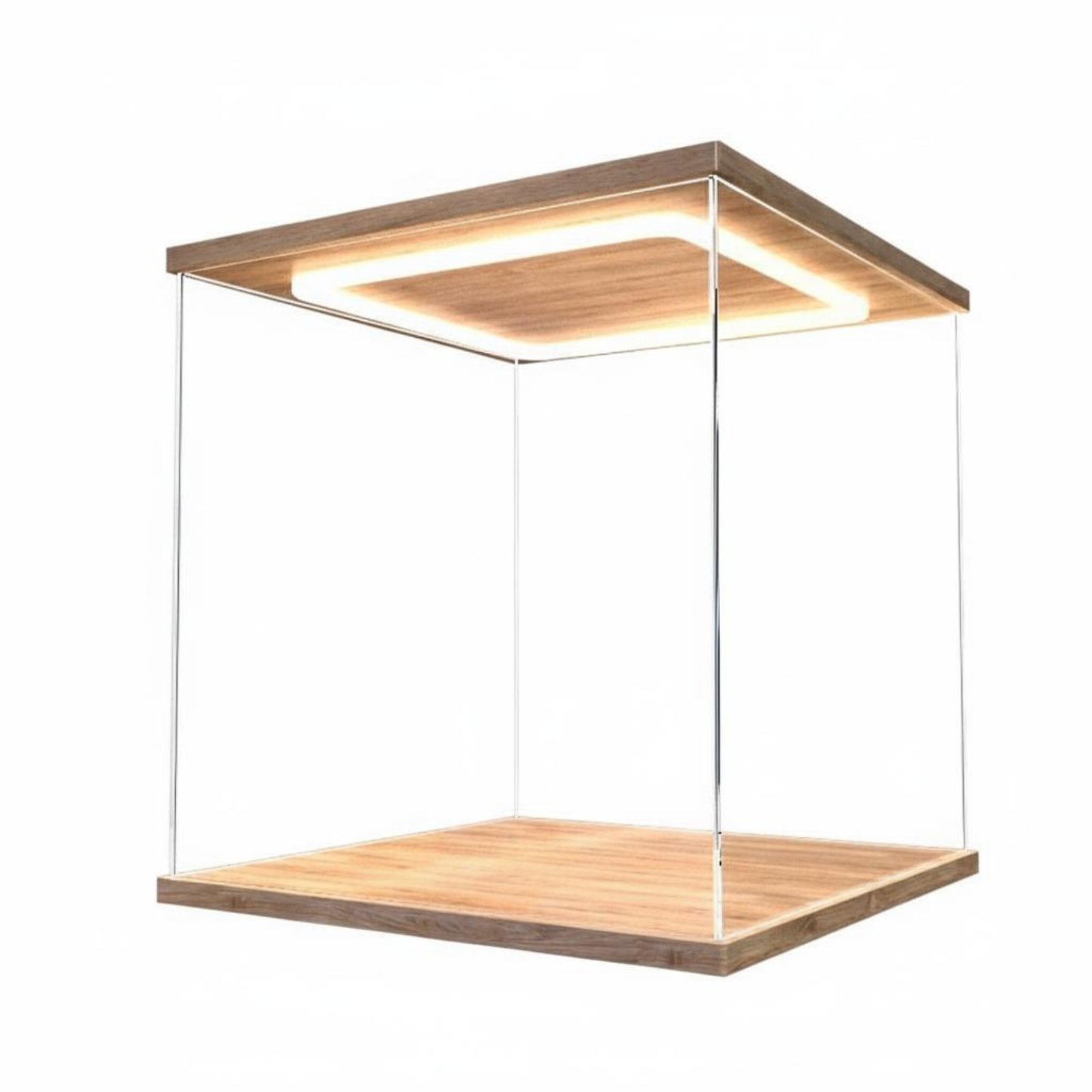 Acryl-Vitrine mit Beleuchtung Stapelbar LED Schaukasten für Figuren Staubdicht