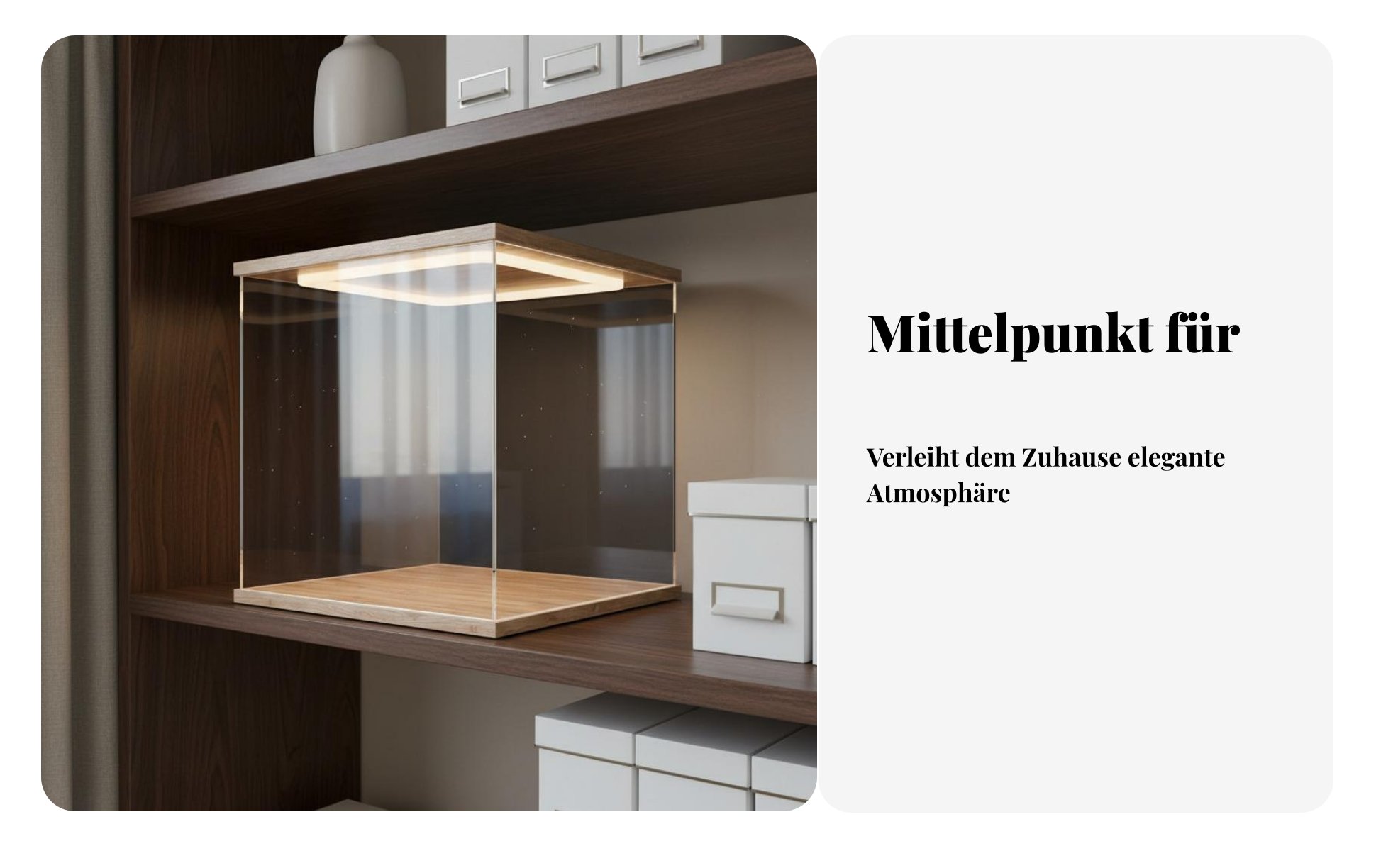 Acryl-Vitrine mit Beleuchtung Stapelbar LED Schaukasten für Figuren Staubdicht