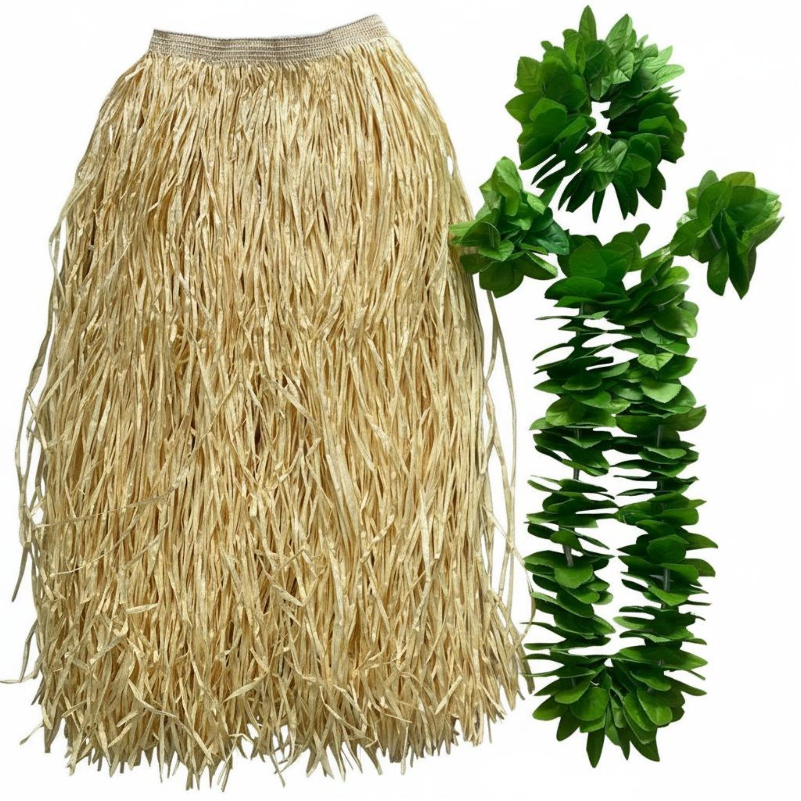 Hawaiian Grass Skirt Lightweight Hula Dance Skirt Adjustable Elastic Waistband