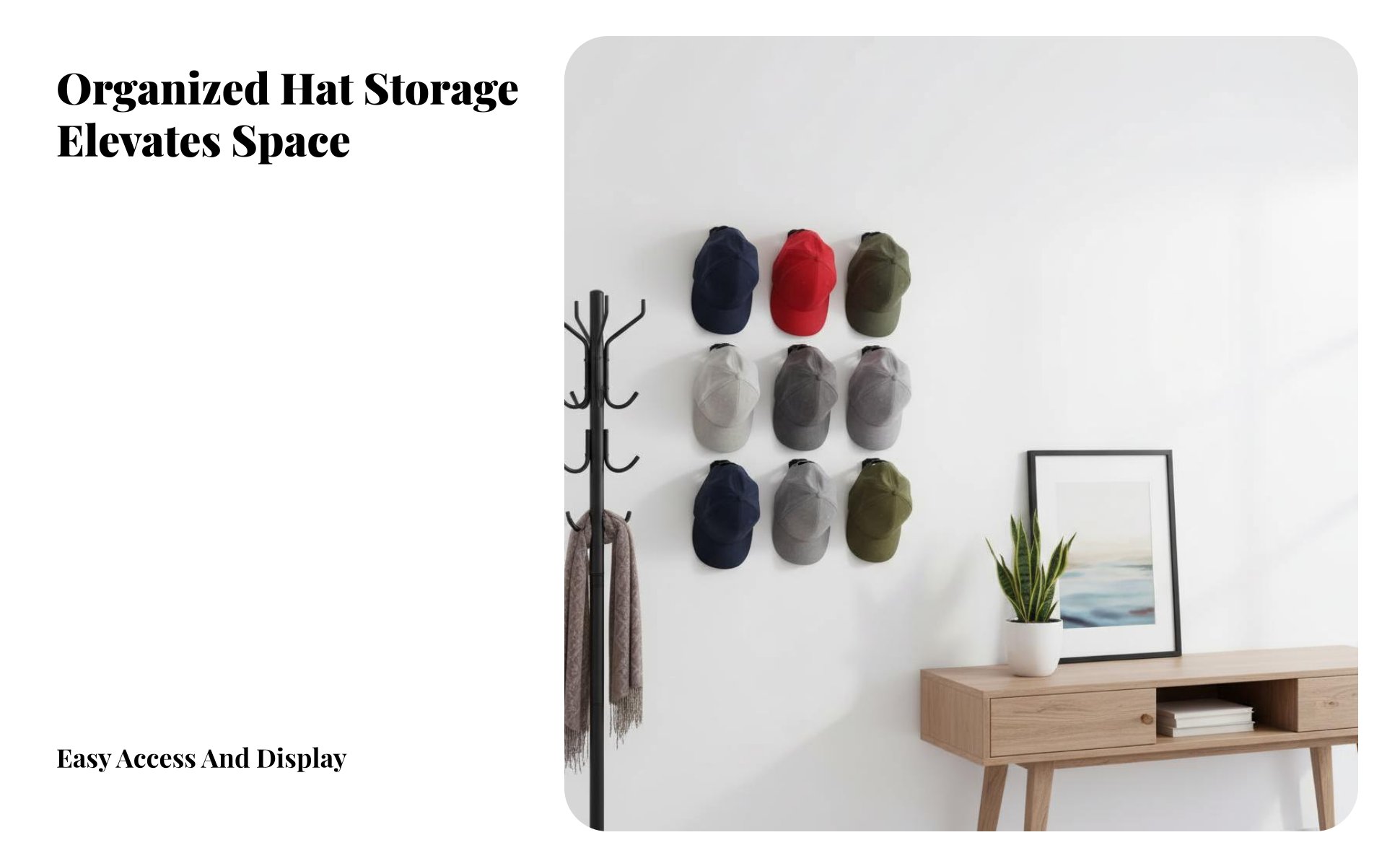 8 Pieces Wall Mounted Hat Rack Damage-without Damage Wall Mounted Cap Rack