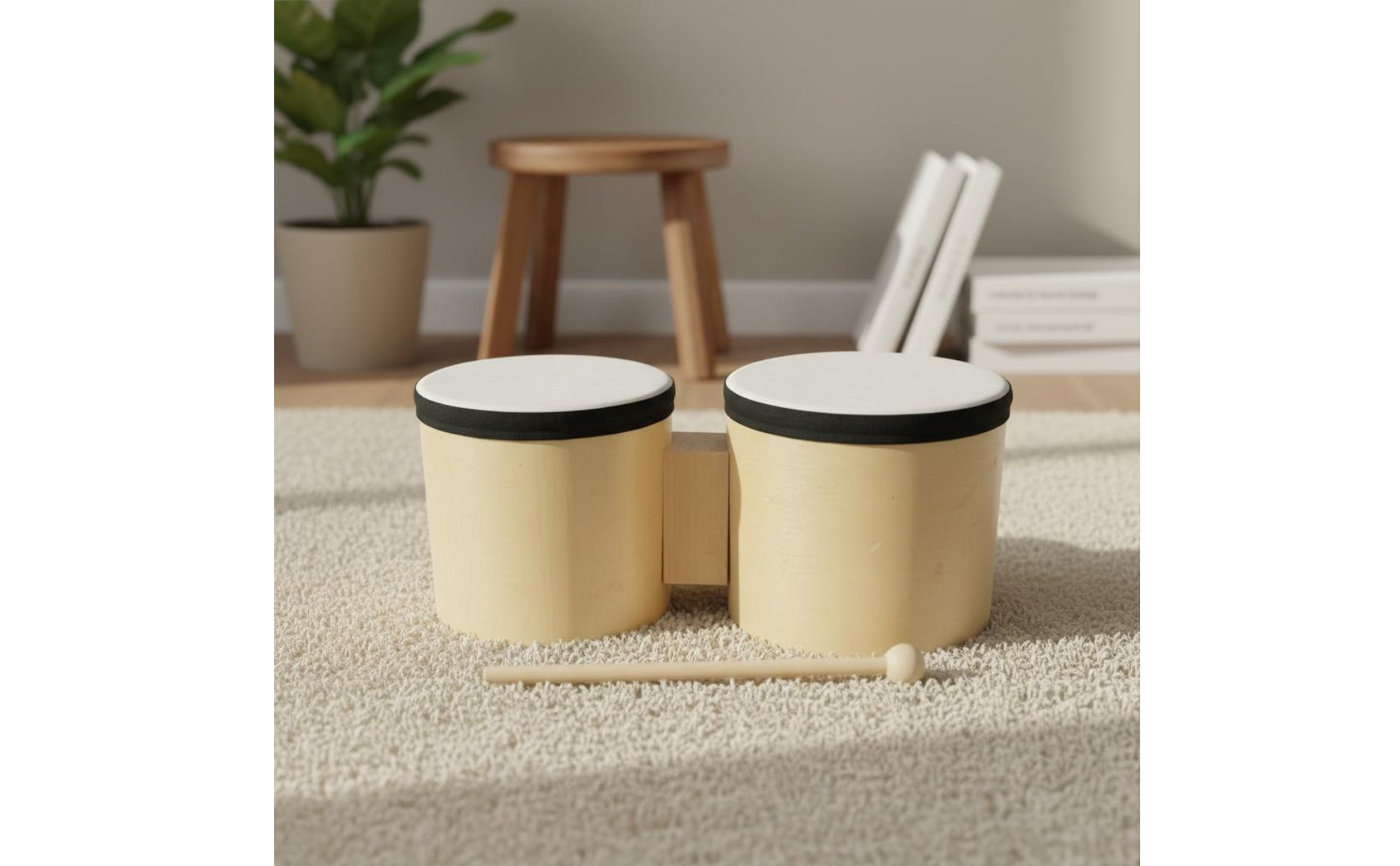 Bongo Drum Set Early Education Tool Percussion Instrument Easy to Learn