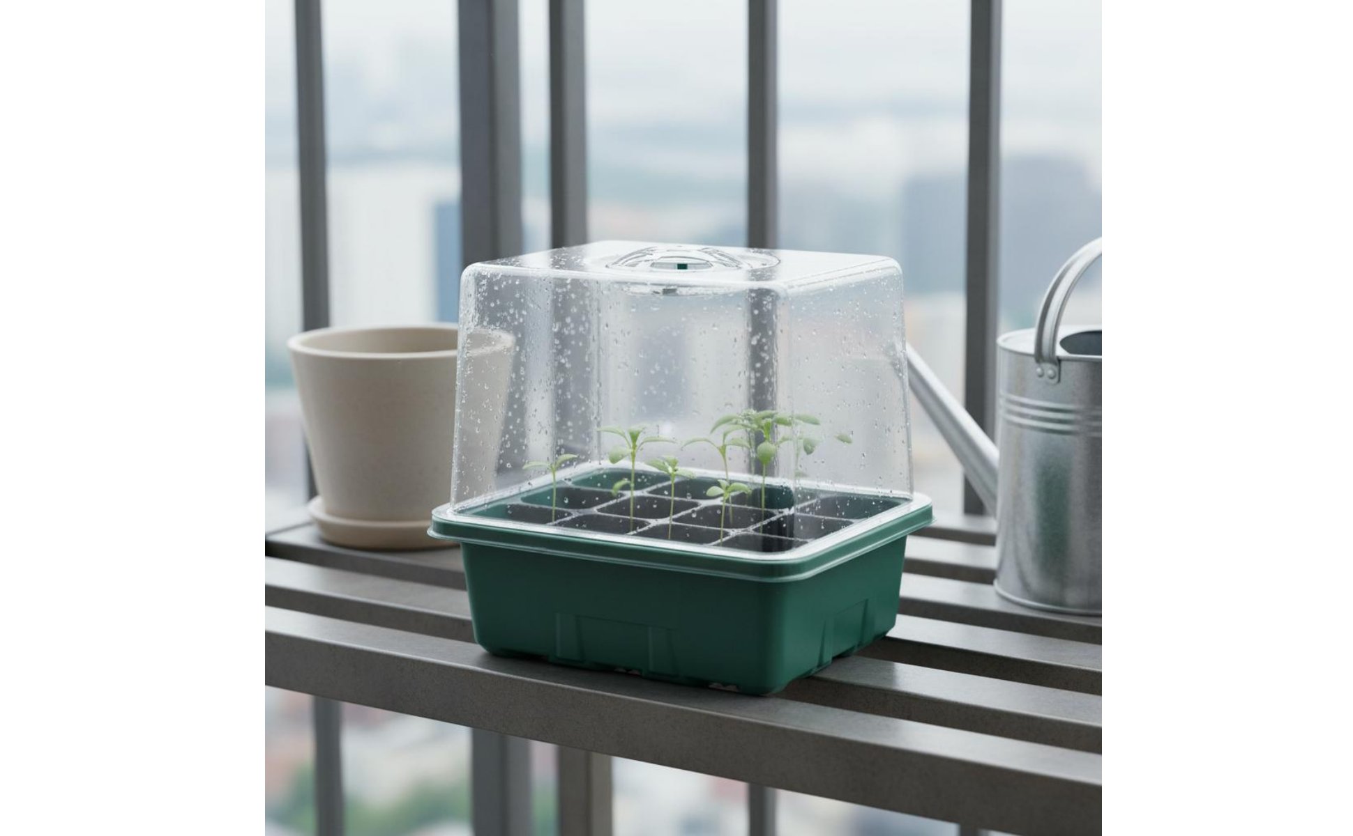 12 Cell Seedling Tray High Clarity Lid 12 Cell Plant Germination Tray