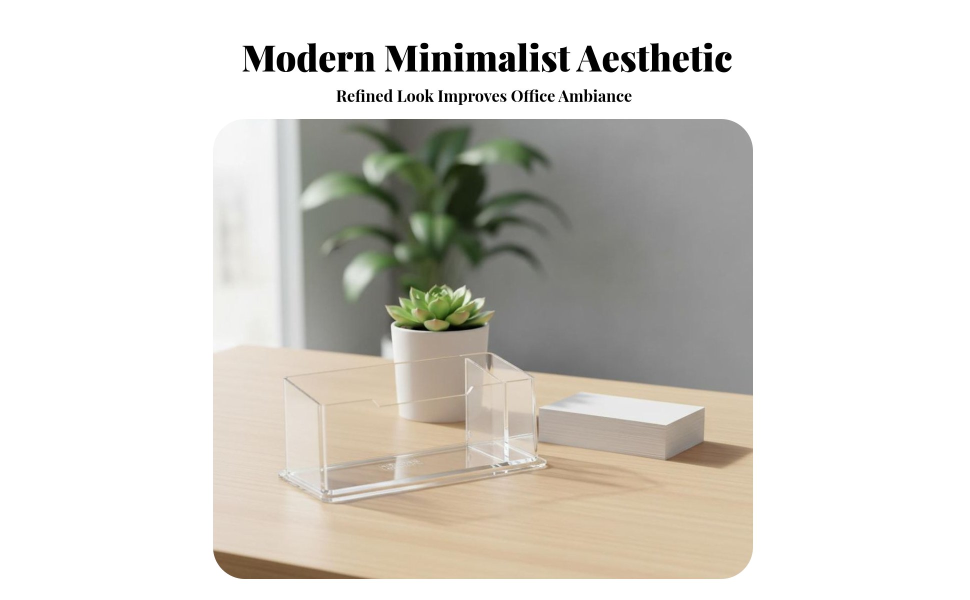 Business Card Holder Transparent Design Clear Card Organizer Polished Edges