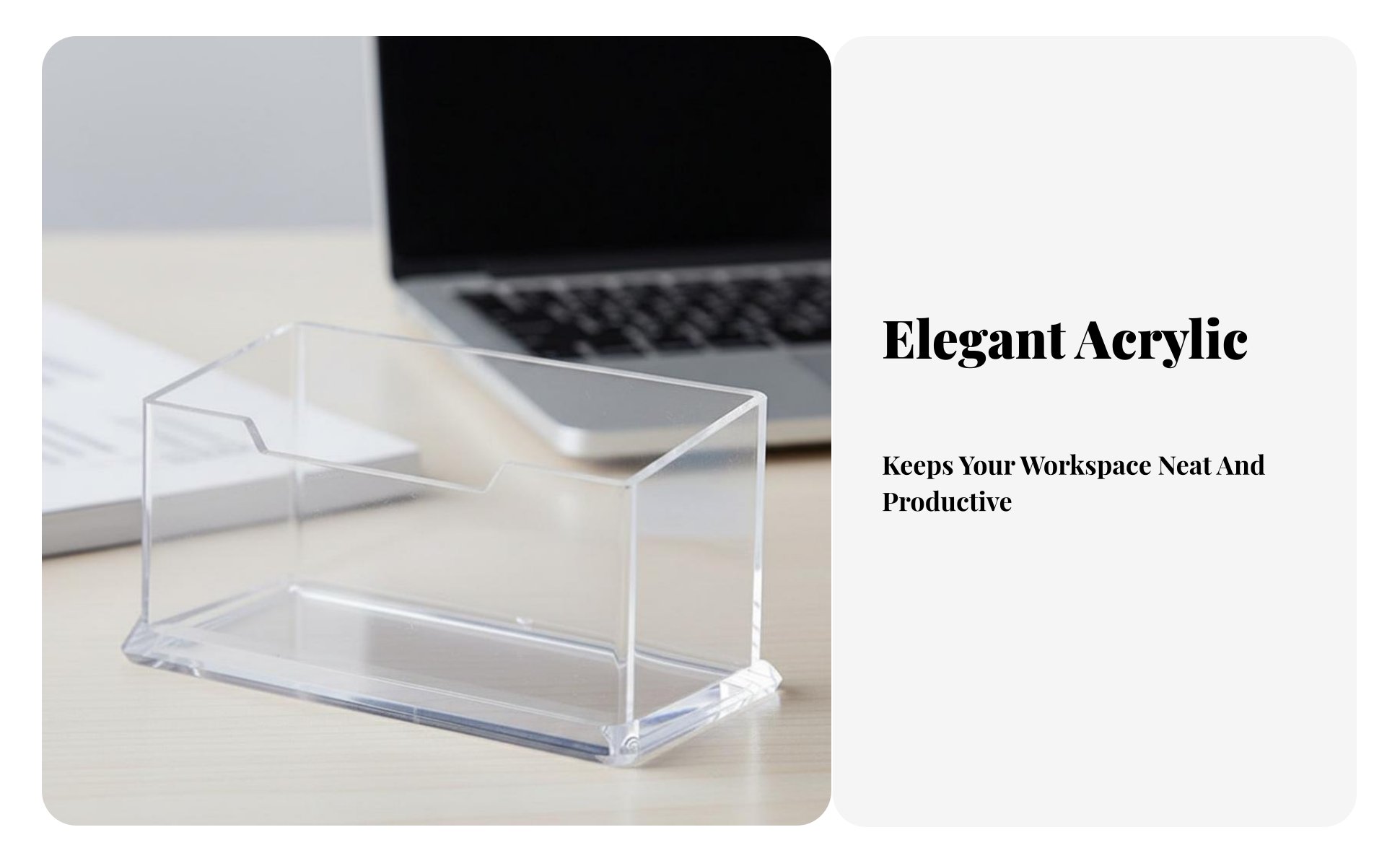Business Card Holder Transparent Design Clear Card Organizer Polished Edges