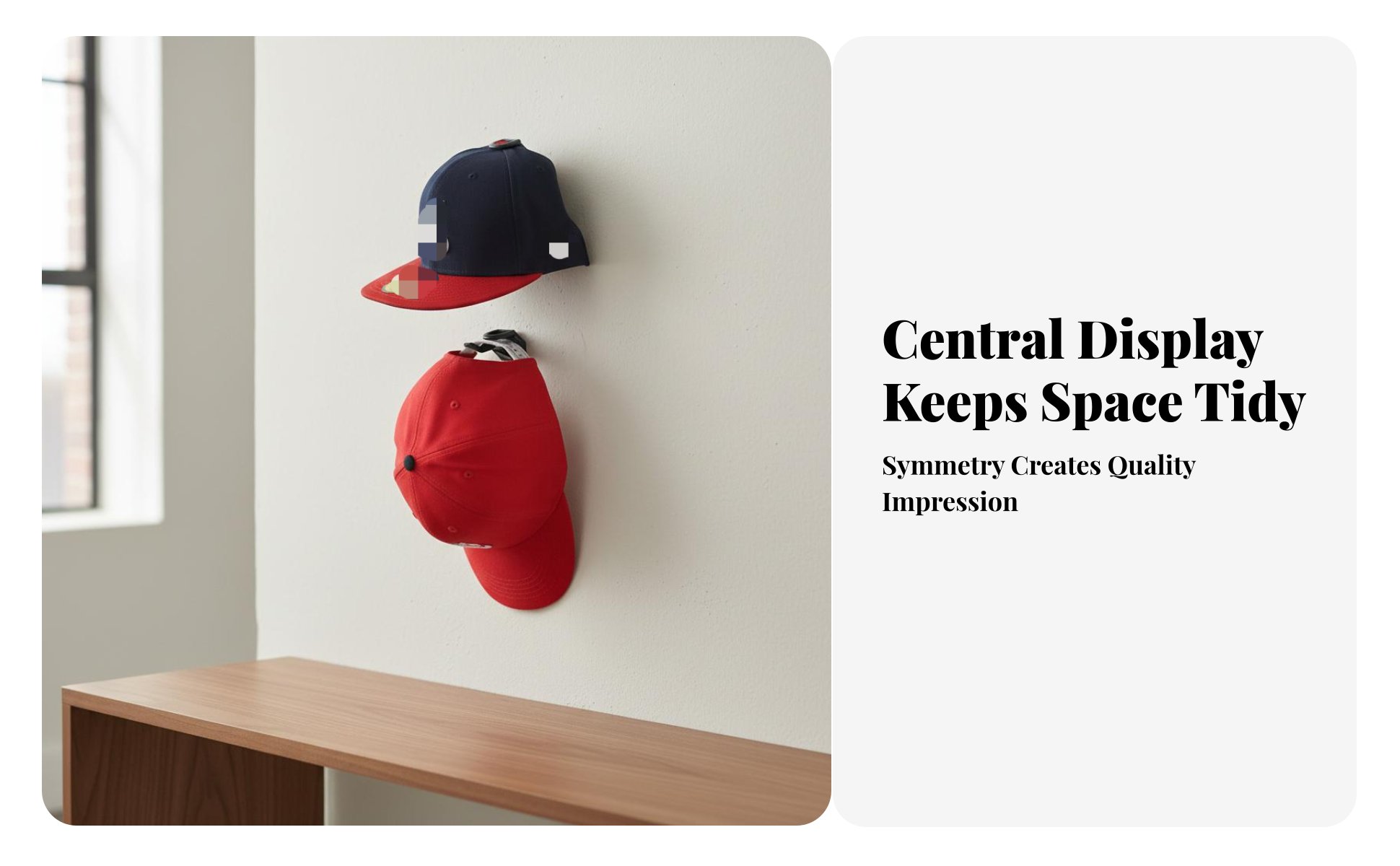 8 Pieces Wall Mounted Hat Rack Damage-without Damage Wall Mounted Cap Rack
