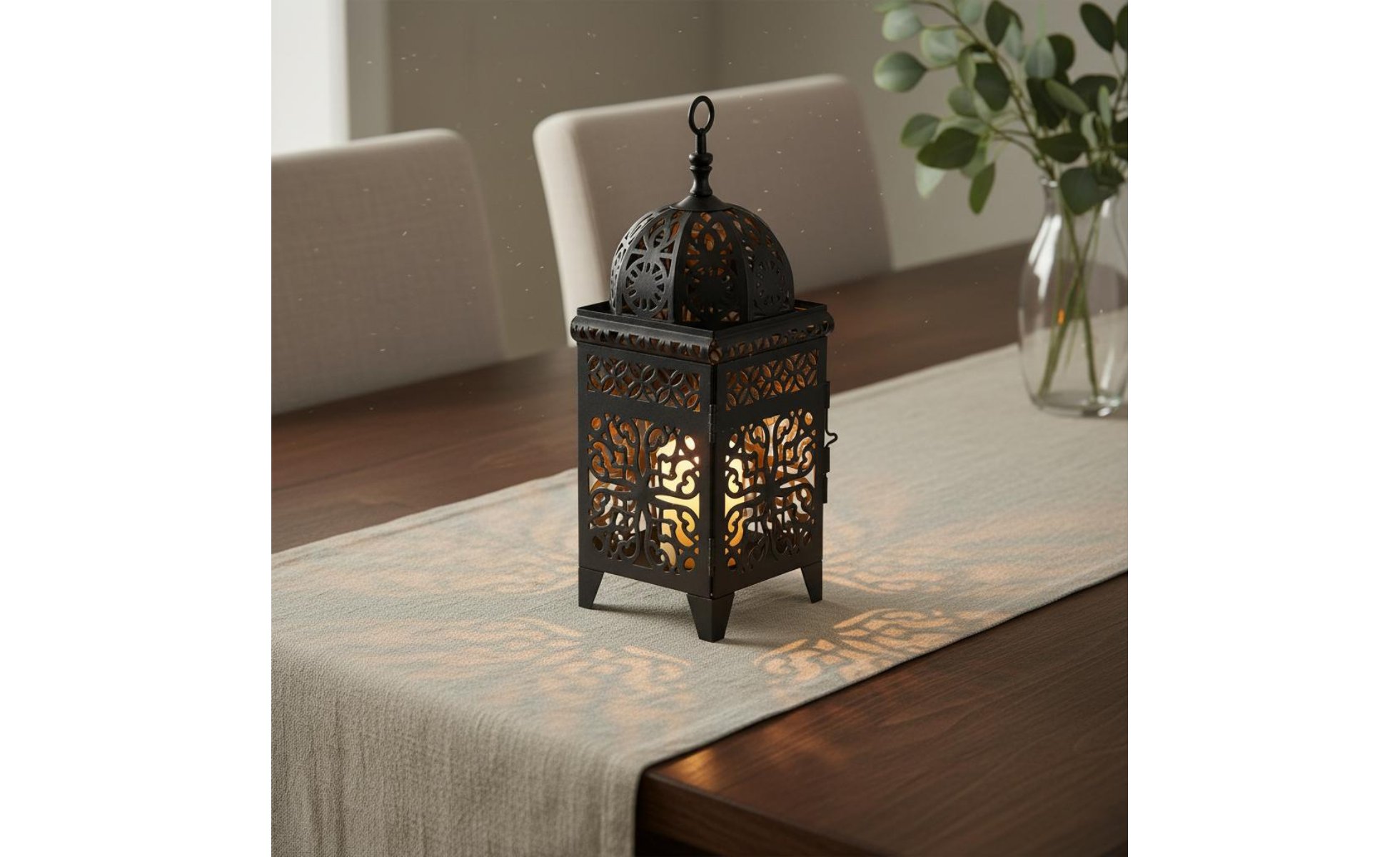 Moroccan Design Lantern Windproof Wrought Iron Candle Lantern Exotic Atmosphere