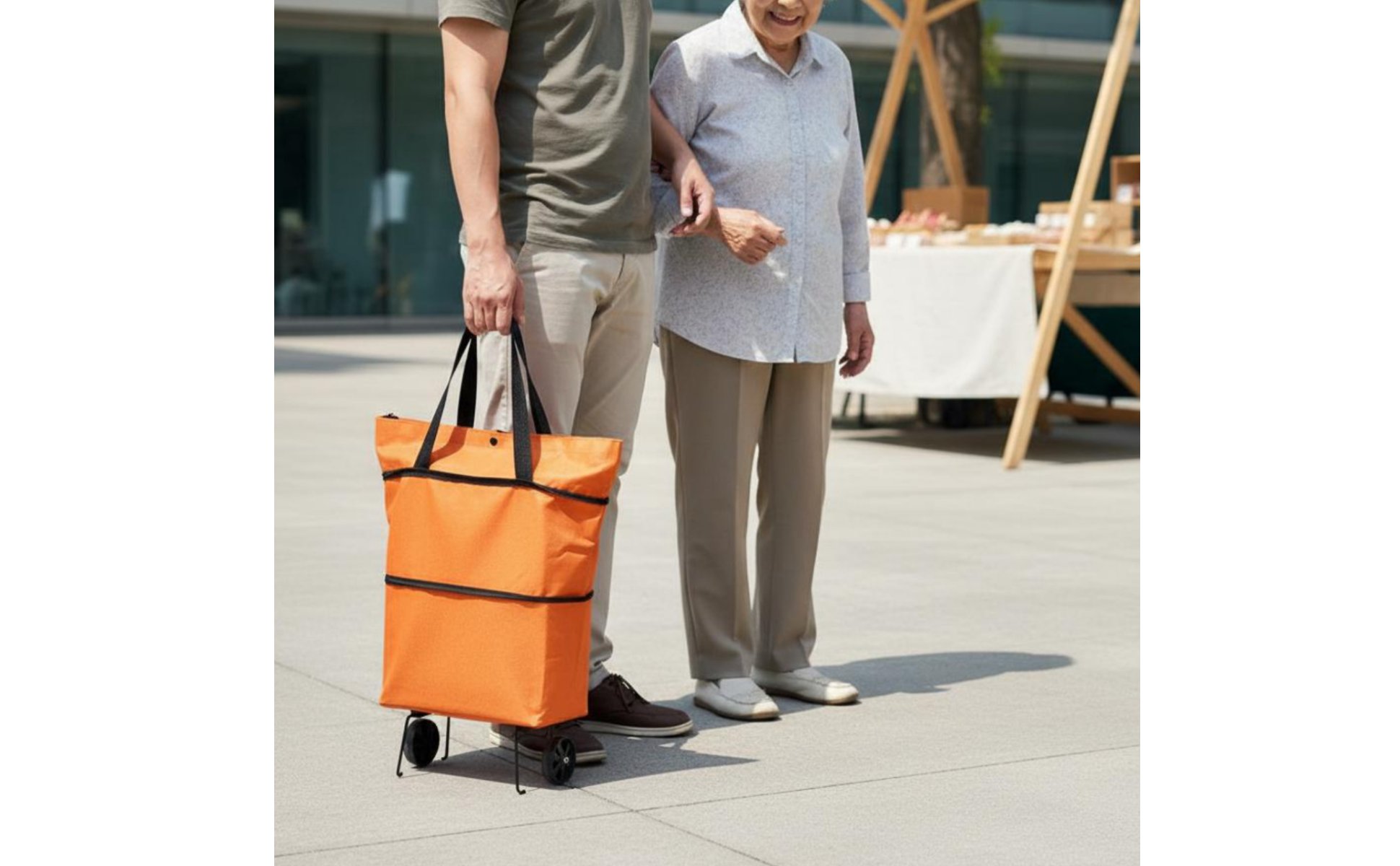 Foldable Shopping Bag with Wheels Lightweight & Portable Foldable Shopping Cart