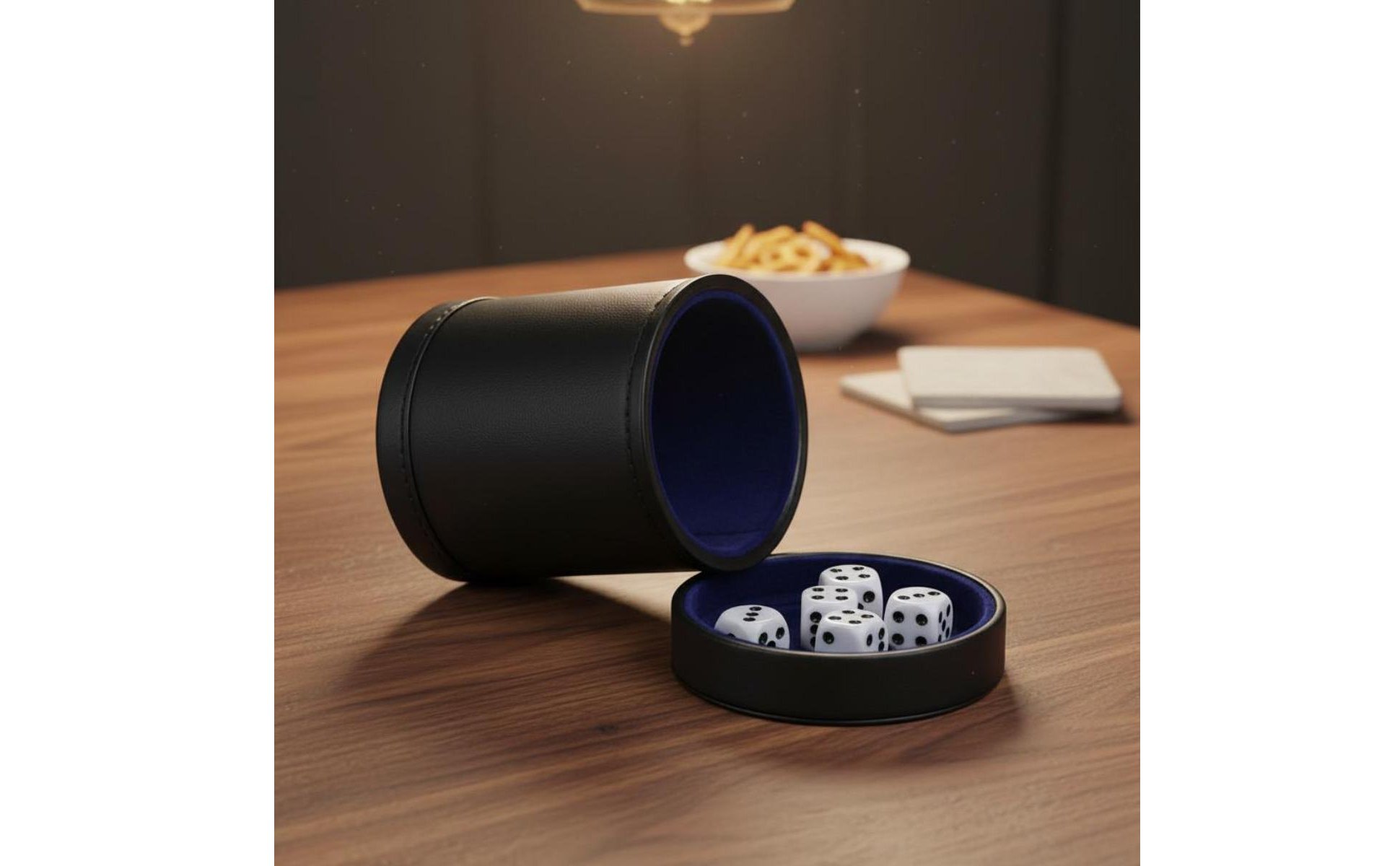 PU Leather Dice Cup Set Long-Lasting Construction for Bar Entertainment, Parties