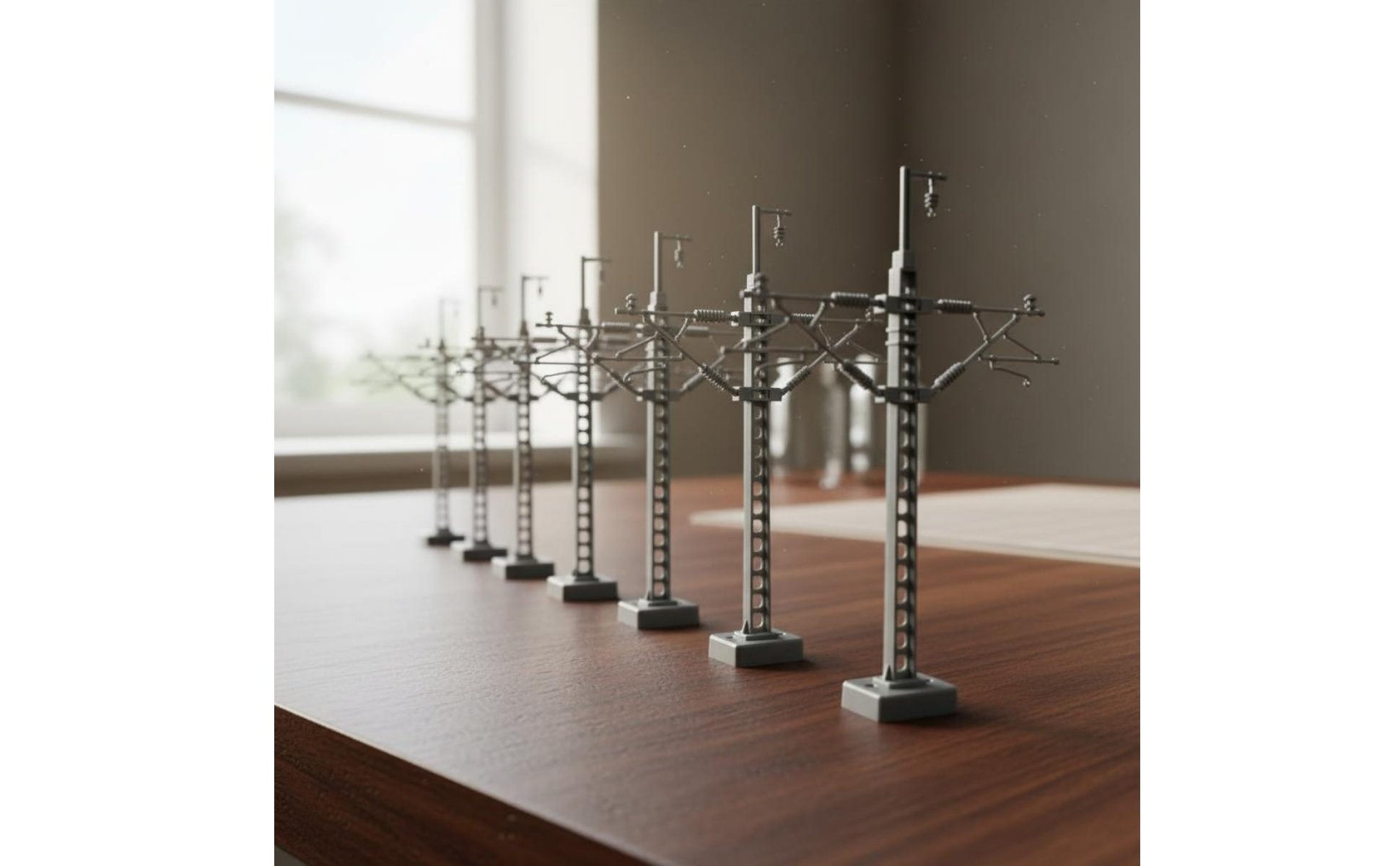 12 Pieces Model Railway Catenary Mast Realistic Intricate for Dioramas