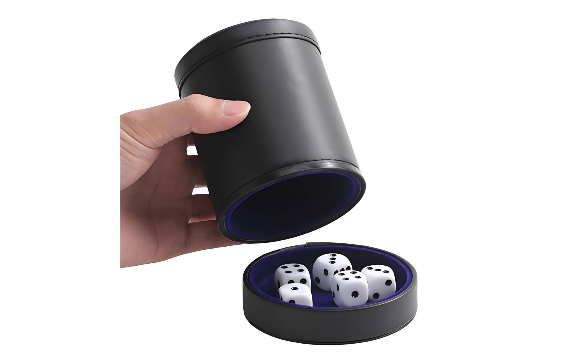PU Leather Dice Cup Set Long-Lasting Construction for Bar Entertainment, Parties