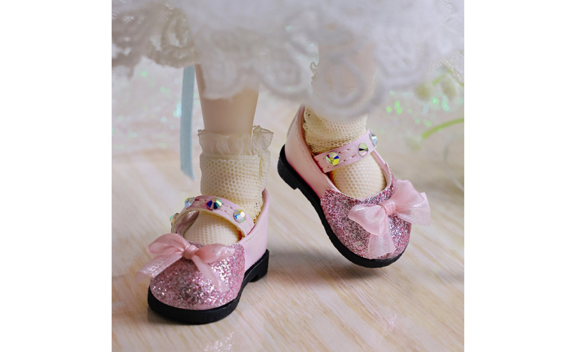 1/6 BJD Puppenschuhe niedliches Design Puppenschuhe mit Schleife