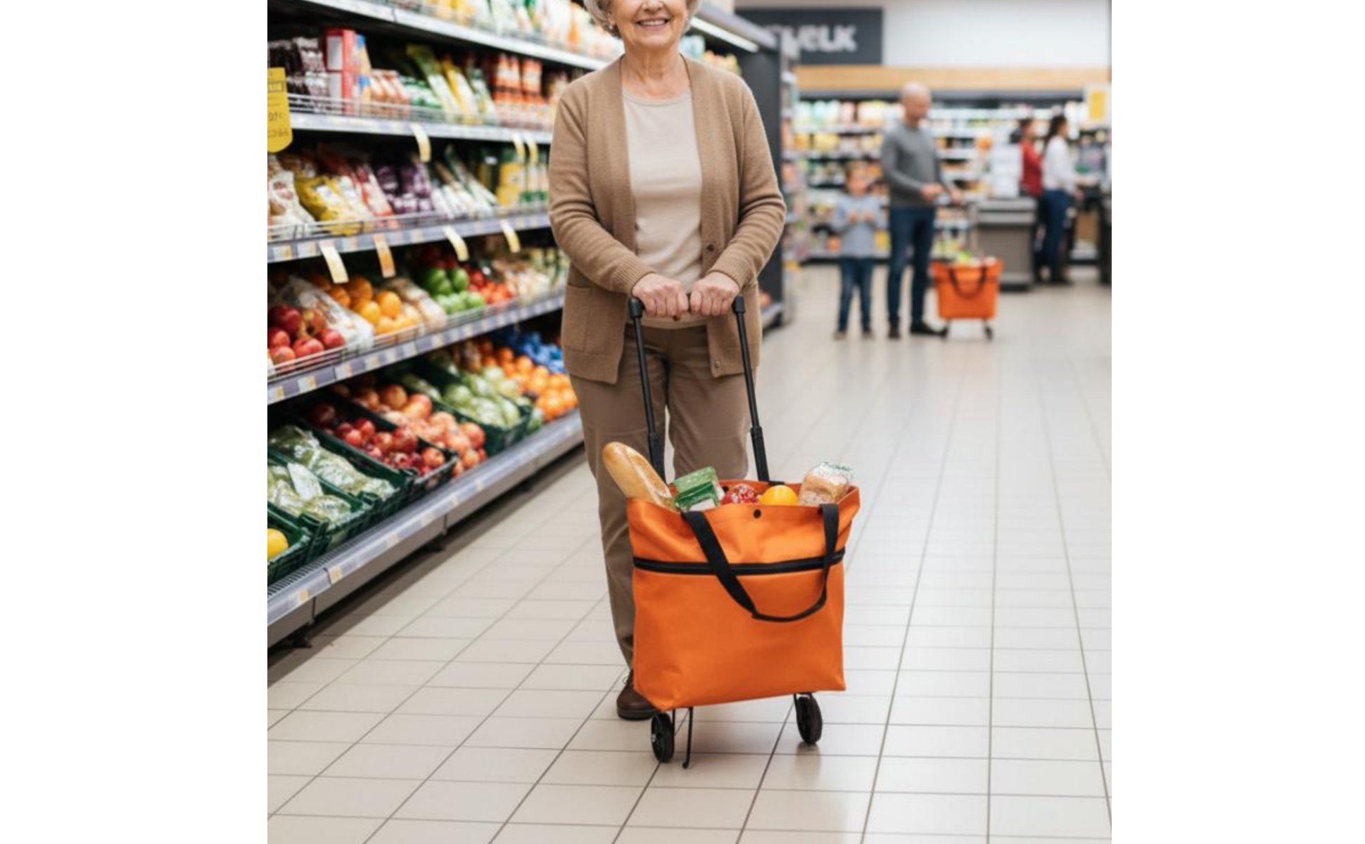 Foldable Shopping Bag with Wheels Lightweight & Portable Foldable Shopping Cart