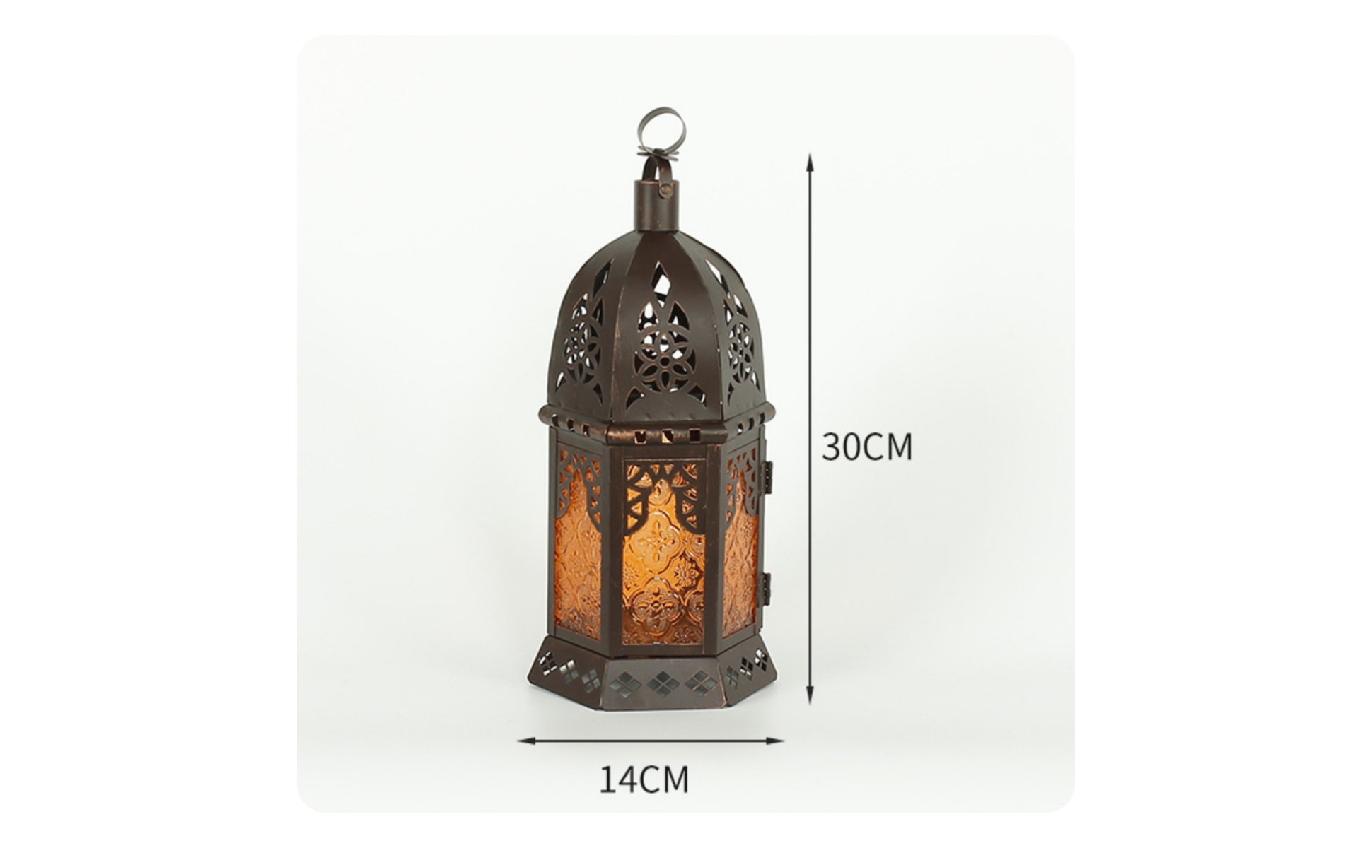Moroccan Design Lantern Windproof Wrought Iron Candle Lantern Exotic Atmosphere